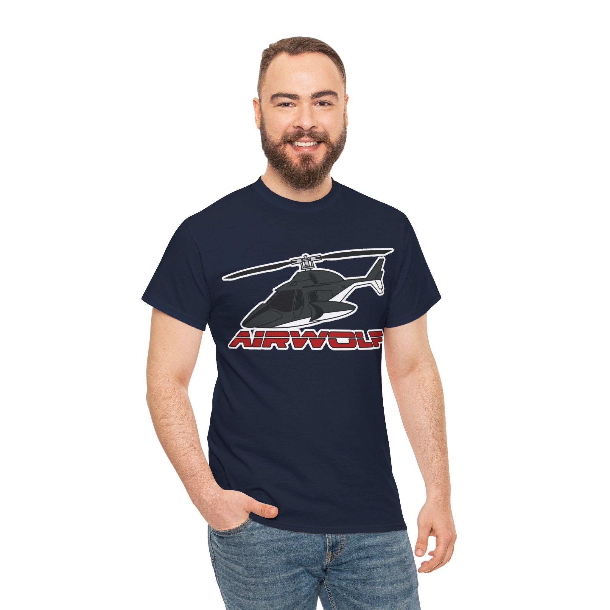 Helicopter Airwolf Tee — Retro Airwolf Logo Graphic T‑Shirt