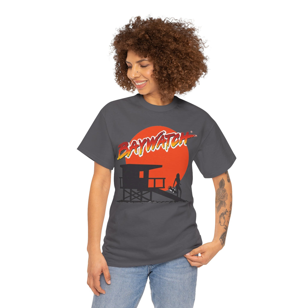Baywatch Lifeguard Sunset Cotton T-Shirt