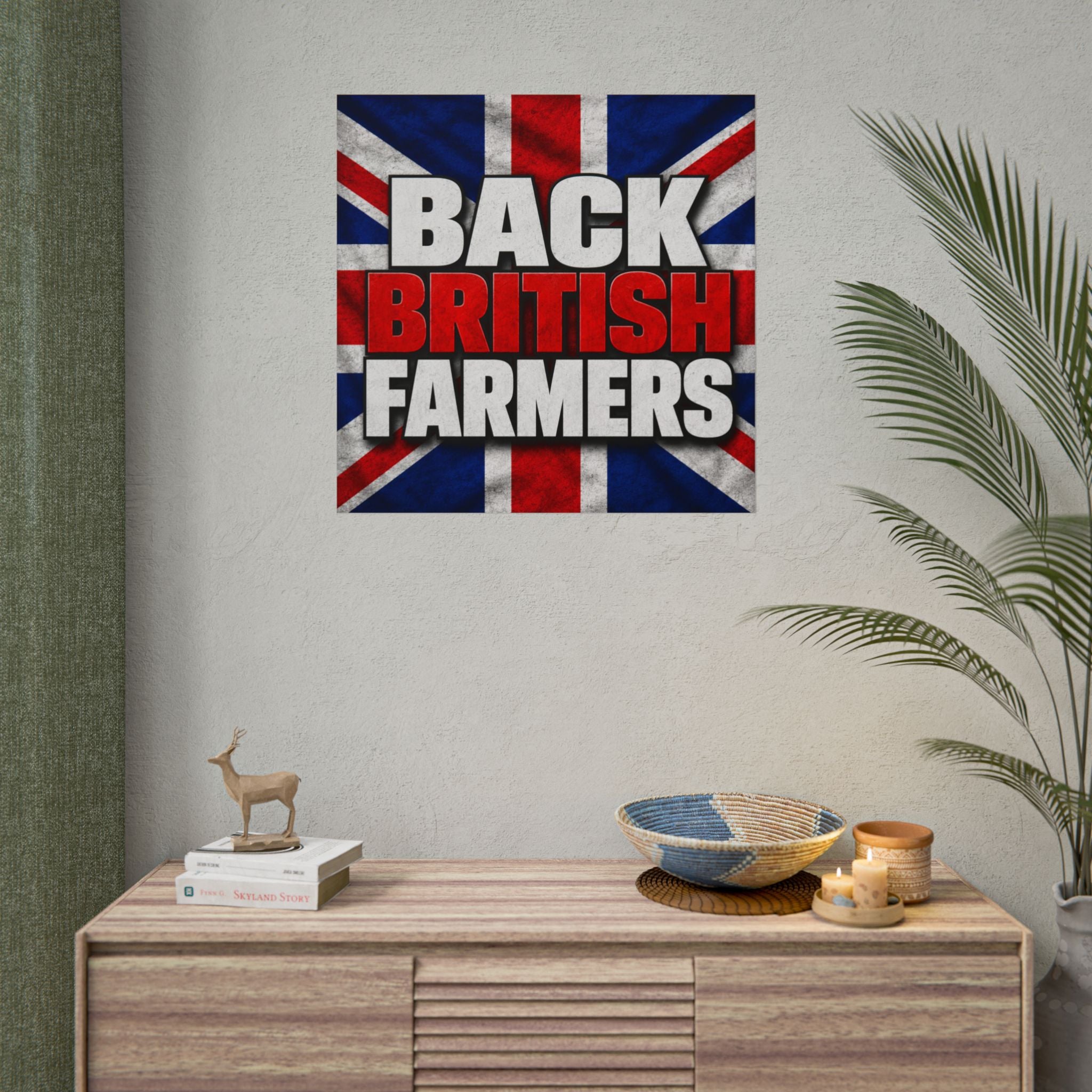 Back British Farmers Union Jack Support Poster