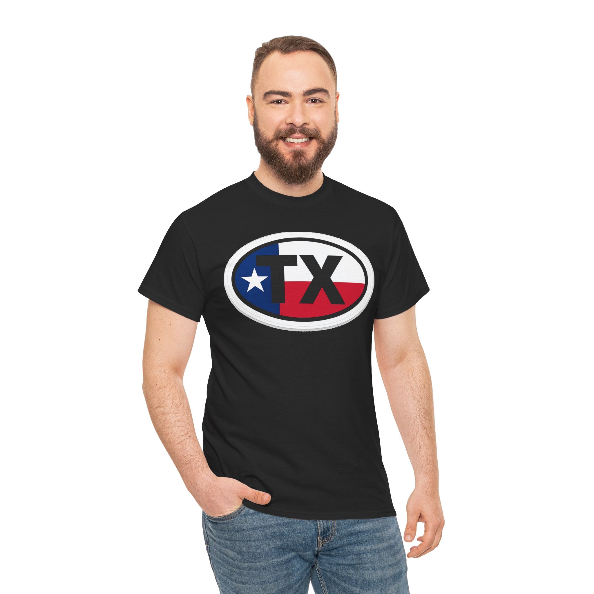 Texas Flag TX Oval T-Shirt — Patriotic Lone Star Tee