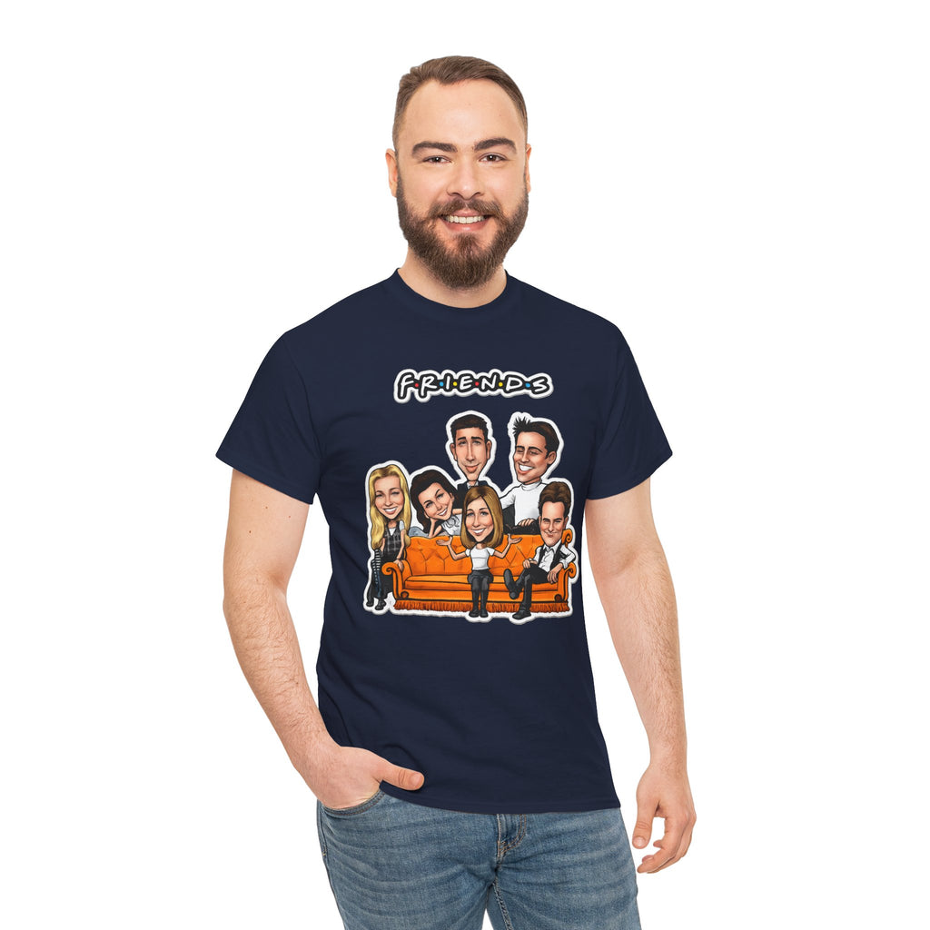 Friends TV Show Cartoon Cast T-Shirt — Iconic Couch Graphic Tee