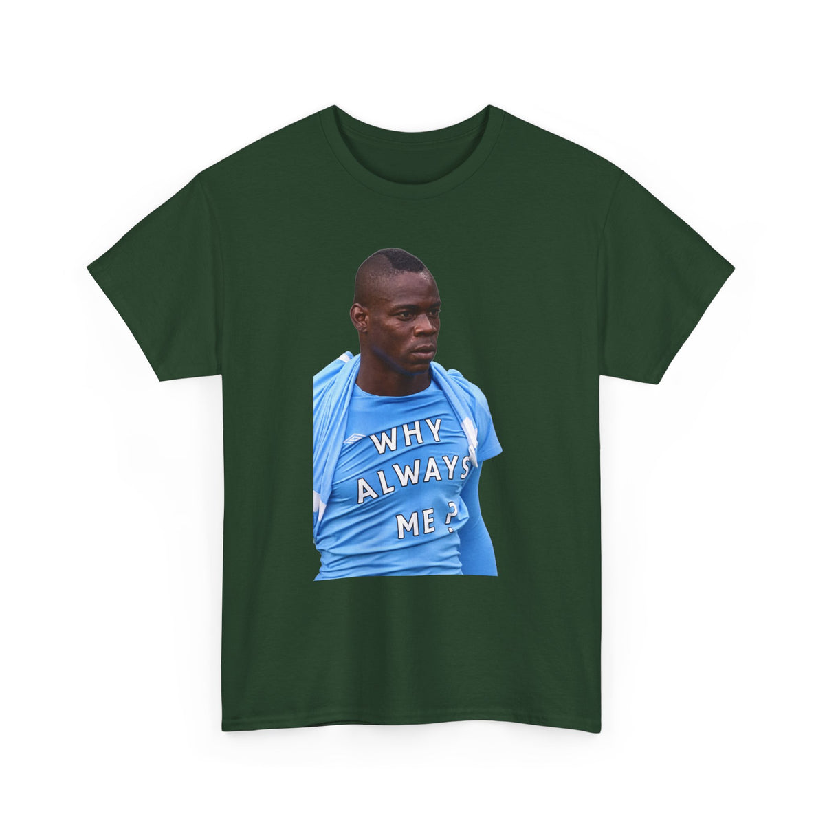Why Always Me? Mario Balotelli Man City Graphic Cotton T-shirt