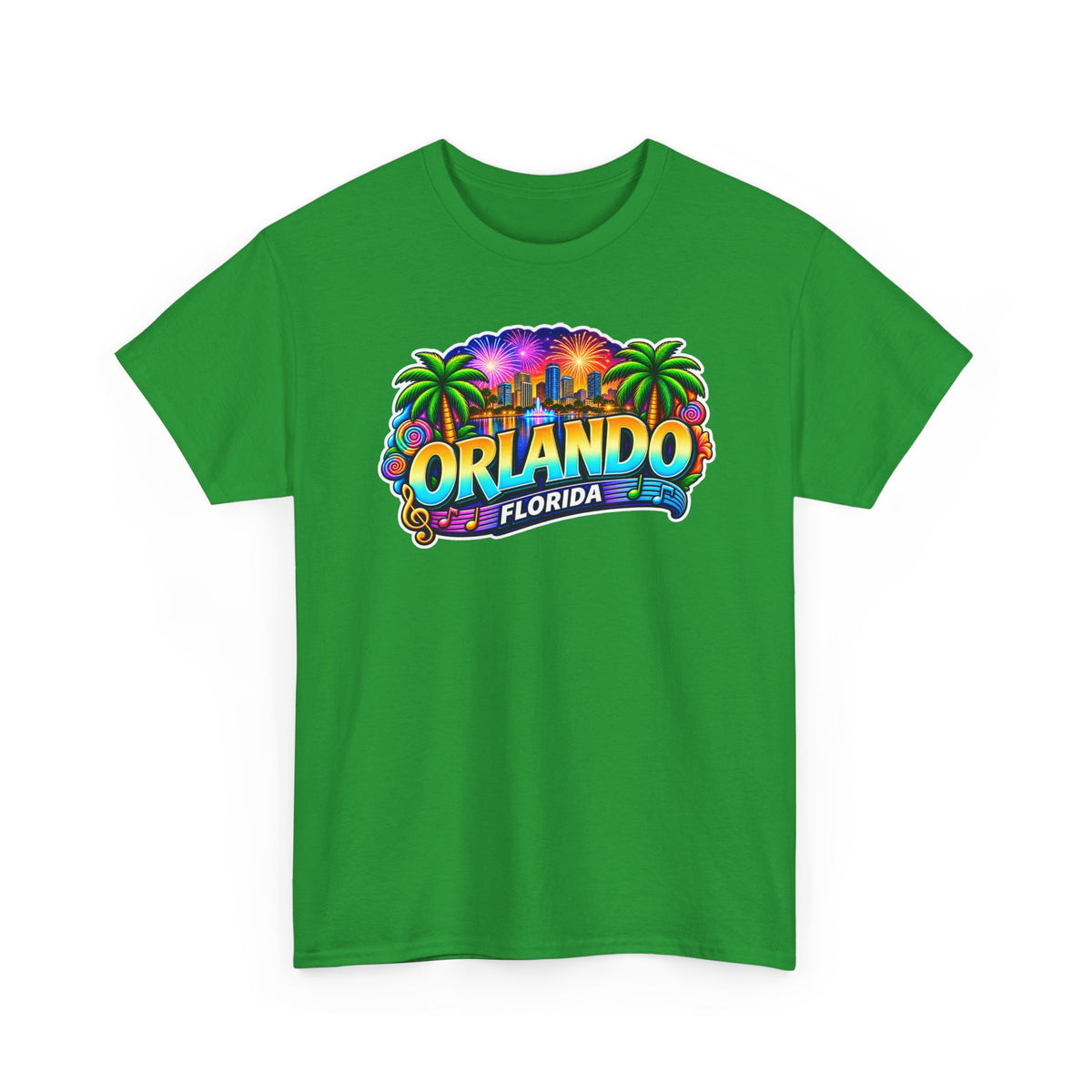Orlando Florida Retro Sunset Palm Cotton T-Shirt