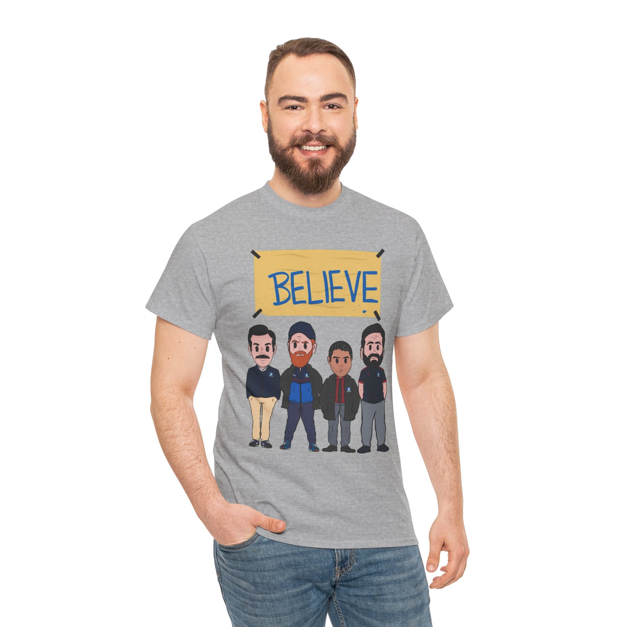 Ted Lasso Inspired Believe Cartoon Band Cotton T-Shirt