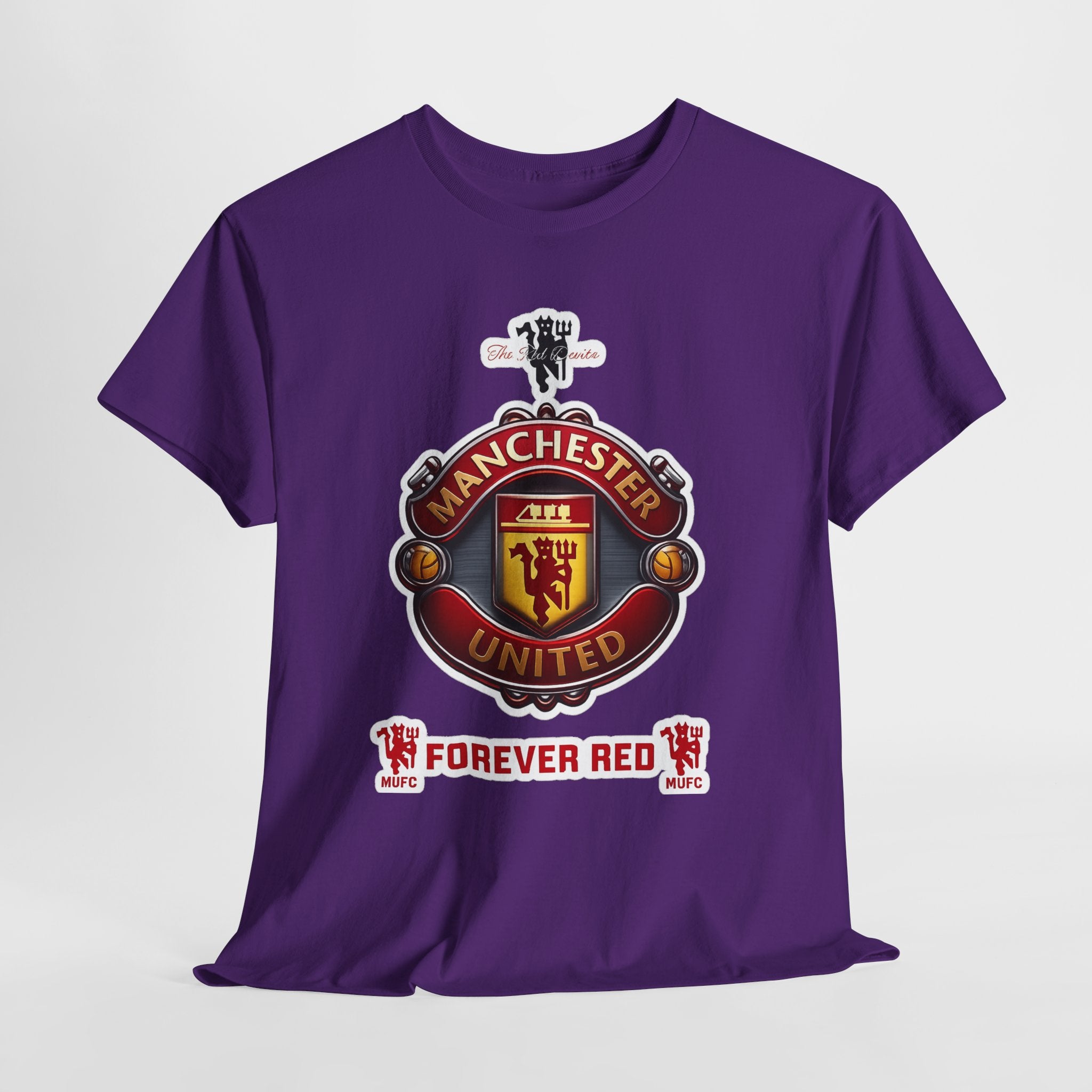 Manchester United Inspired Football Crest Tee — "Forever Red" Supporter Shirt
