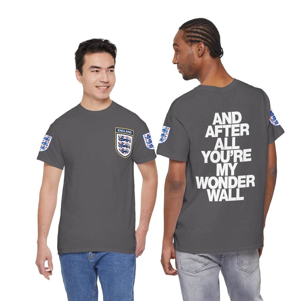 England Football Tee — "And After All You're My Wonderwall" Lyrics Tee