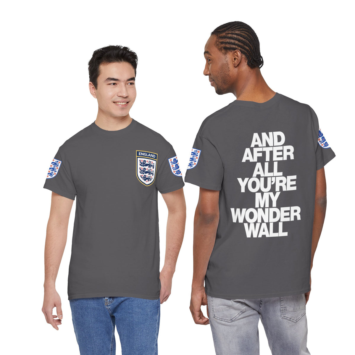 England Football Tee — "And After All You're My Wonderwall" Lyrics Tee