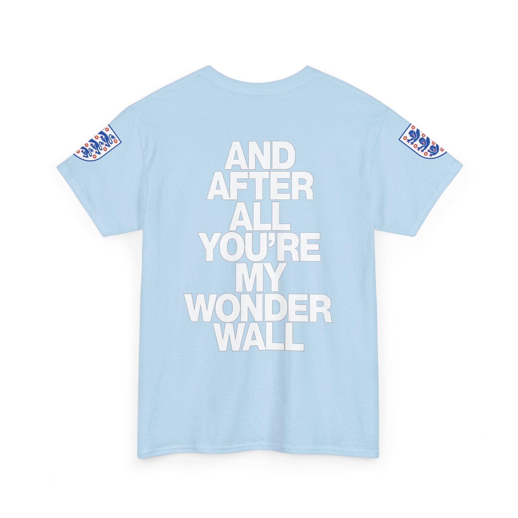 England Football Tee — "And After All You're My Wonderwall" Lyrics Tee