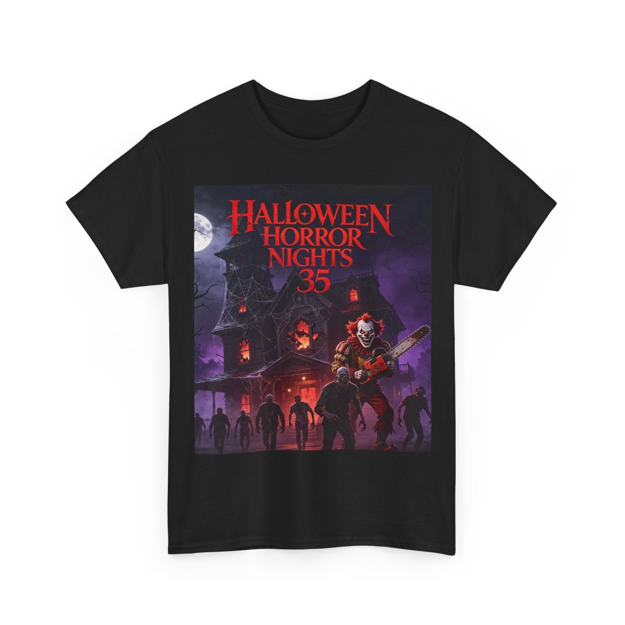 Halloween Horror Nights 35 T-Shirt — Haunted House & Clown Graphic Tee