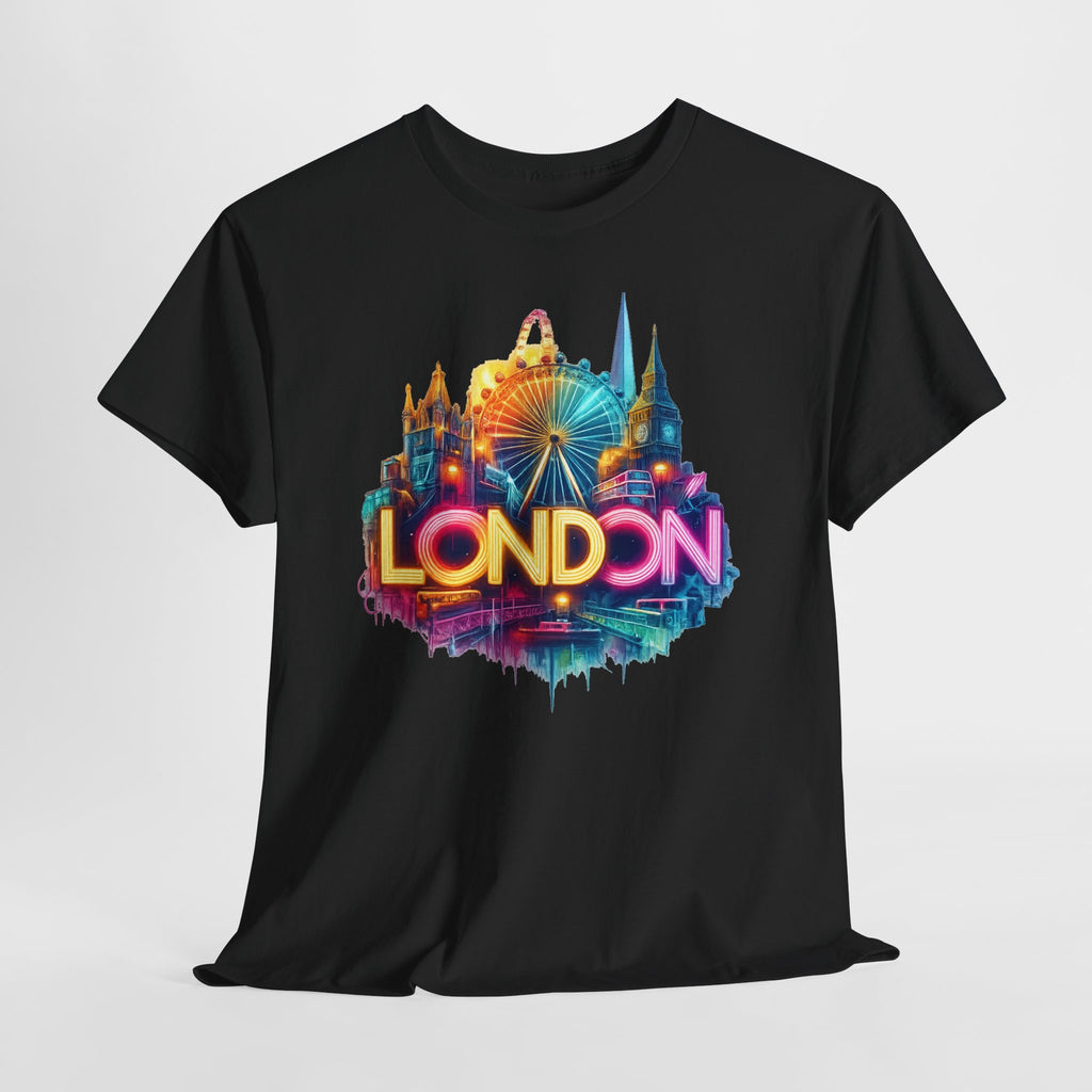 London Skyline Tee — Colorful Neon London Landmark T-Shirt