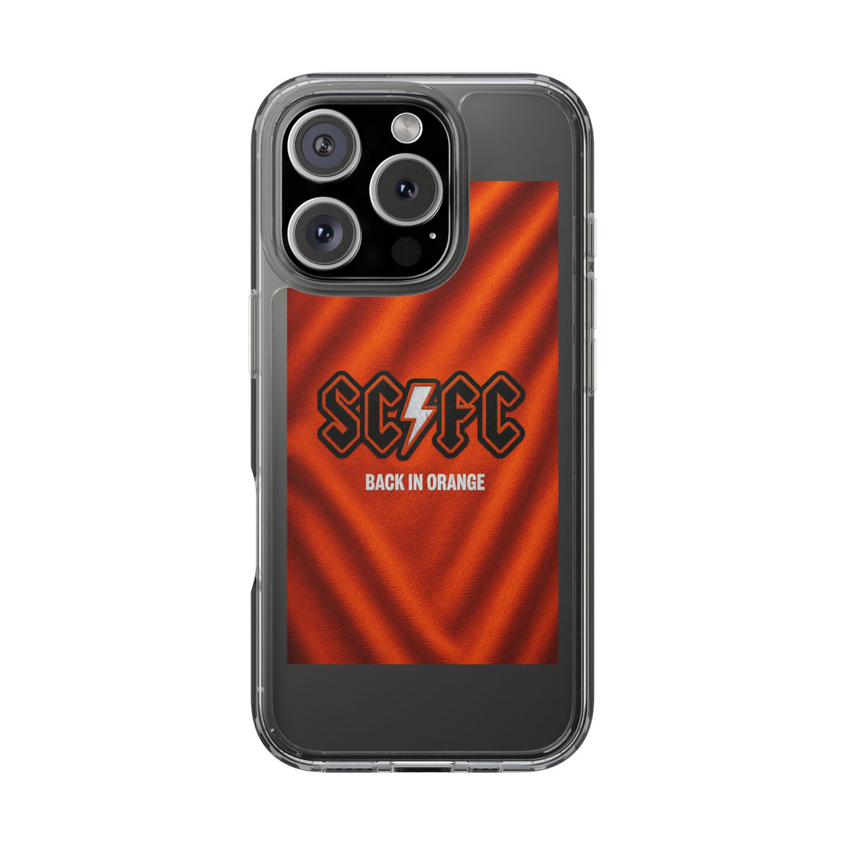 Salford CIty Inspired Phone Case — 'SCFC Back in Orange' Clear Protective Cover