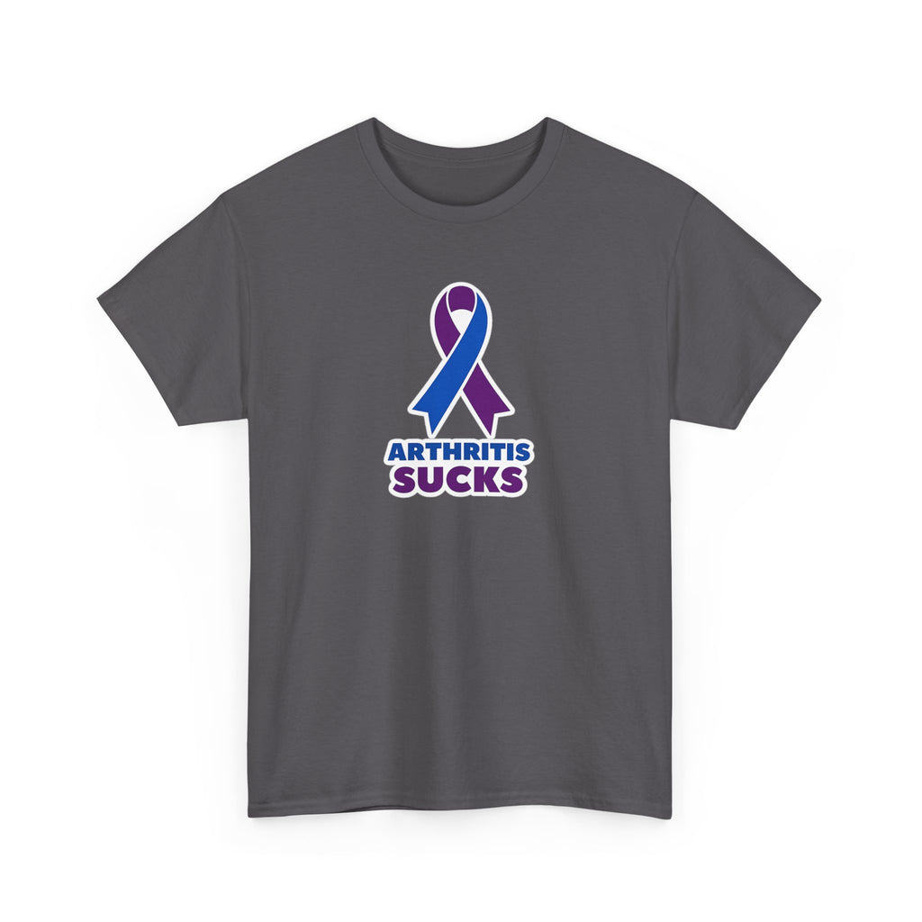 Arthritis Sucks Awareness T-Shirt — Purple & Blue Ribbon Support Tee