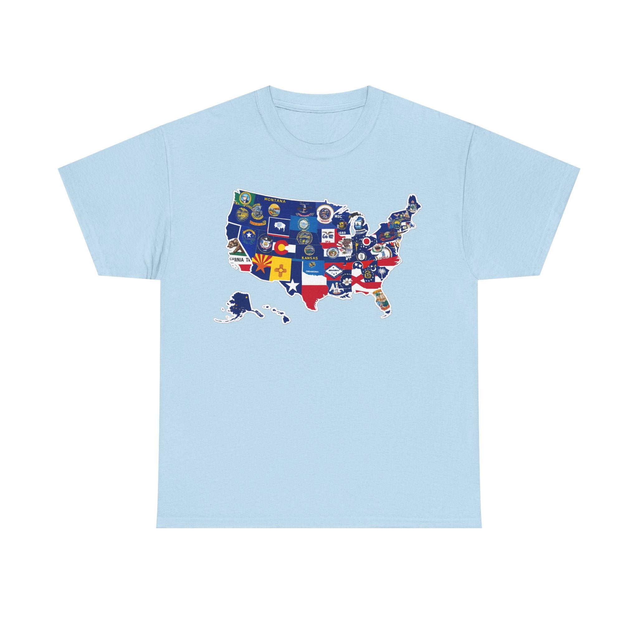 USA Map Flag T-Shirt — United States State Flag Map Tee