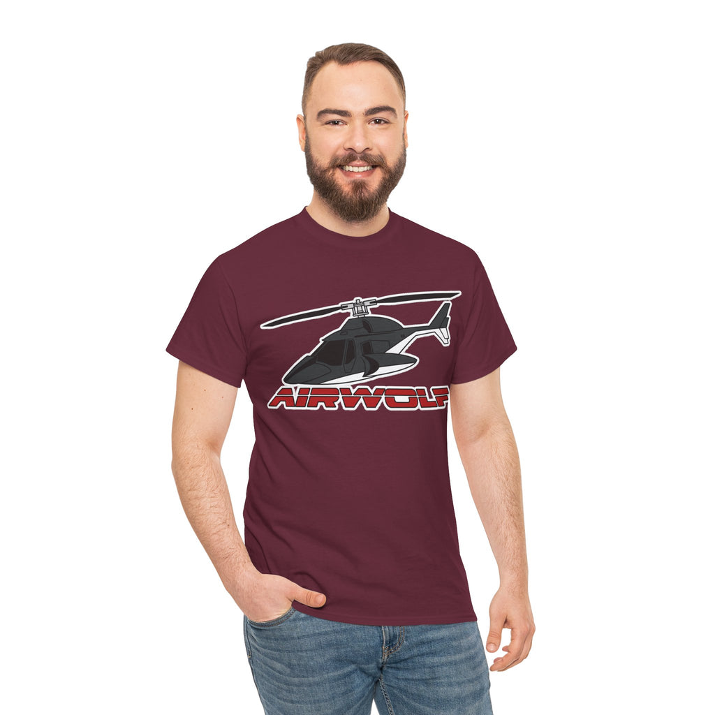 Helicopter Airwolf Tee — Retro Airwolf Logo Graphic T‑Shirt