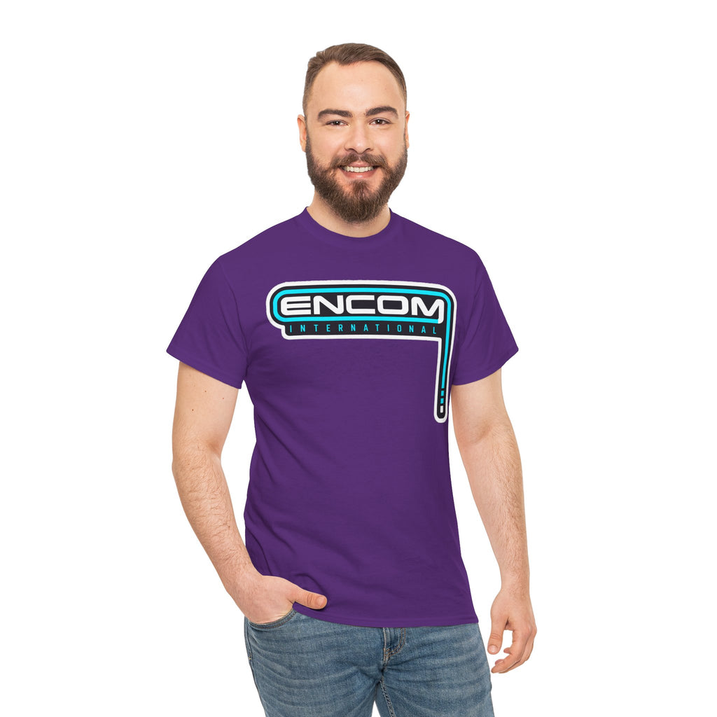 ENCOM International Logo Cotton T-Shirt — Retro Tech Gaming Tee