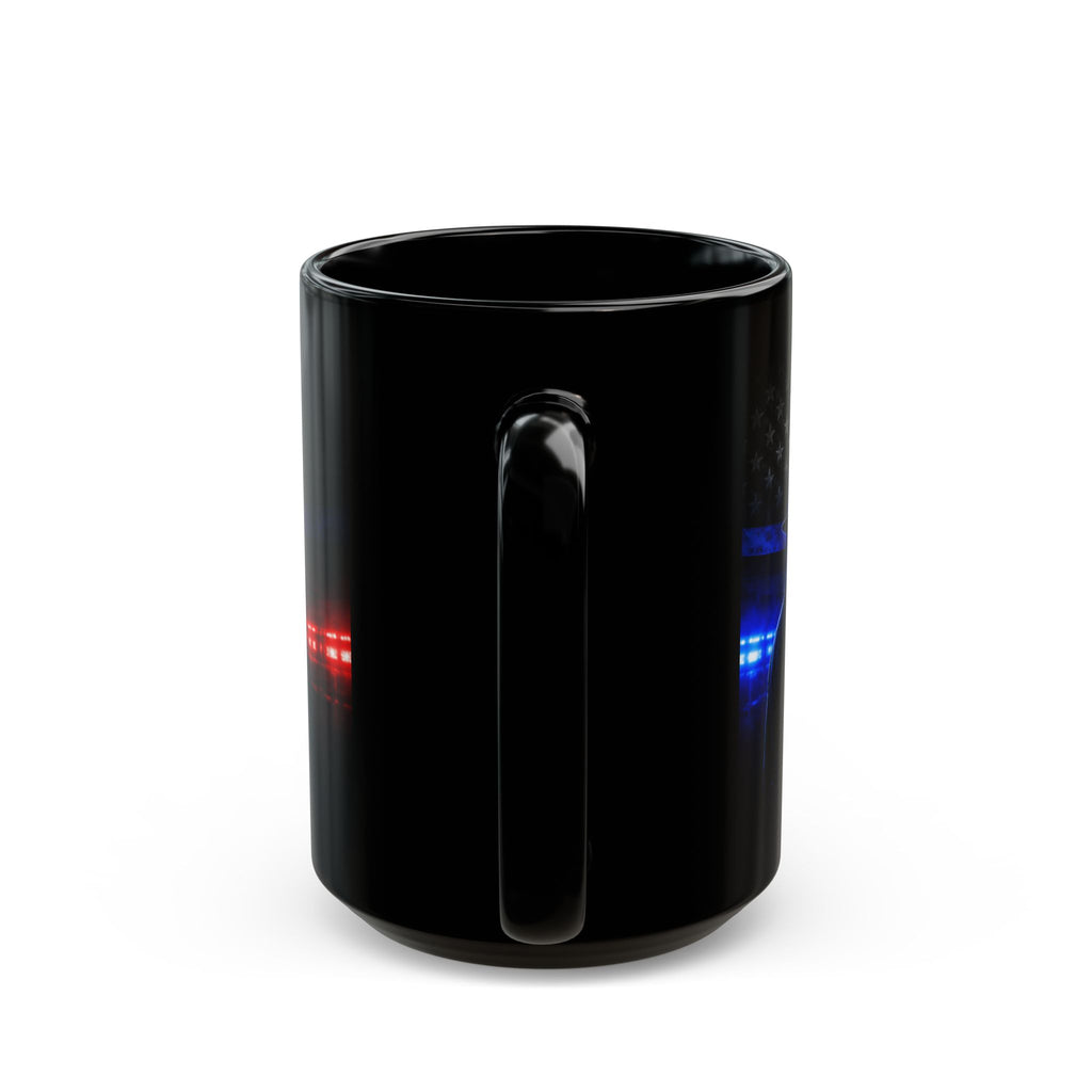 Police Trooper Mug — "Trooper Steve: Integrity in Action" Black Coffee Cup (11oz/15oz)