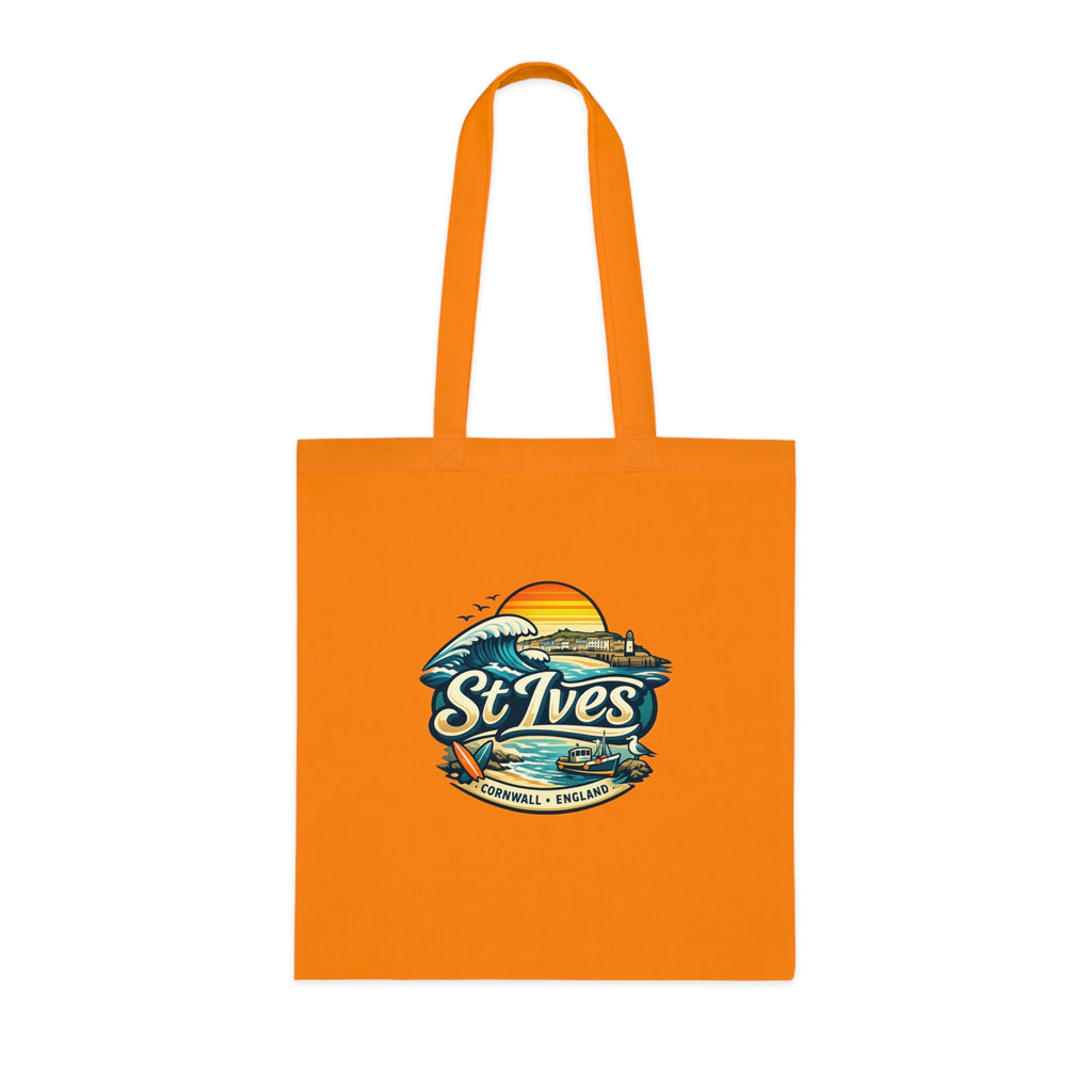 St Ives Beach Tote — Cornwall Surf Sunset Cotton Tote Bag