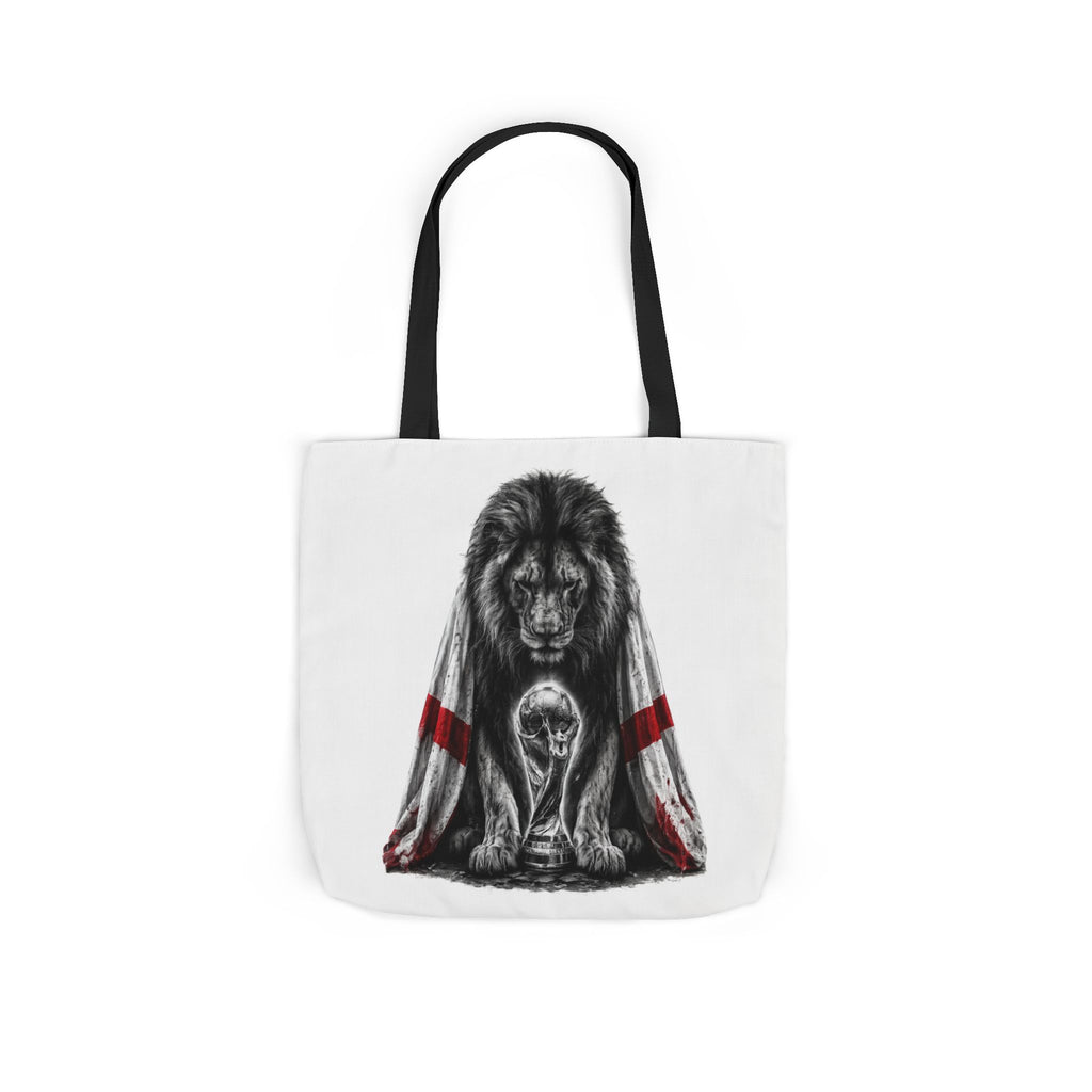 England Lion Guardian Canvas Tote — Protective Lion & Cub Illustration Tote Bag