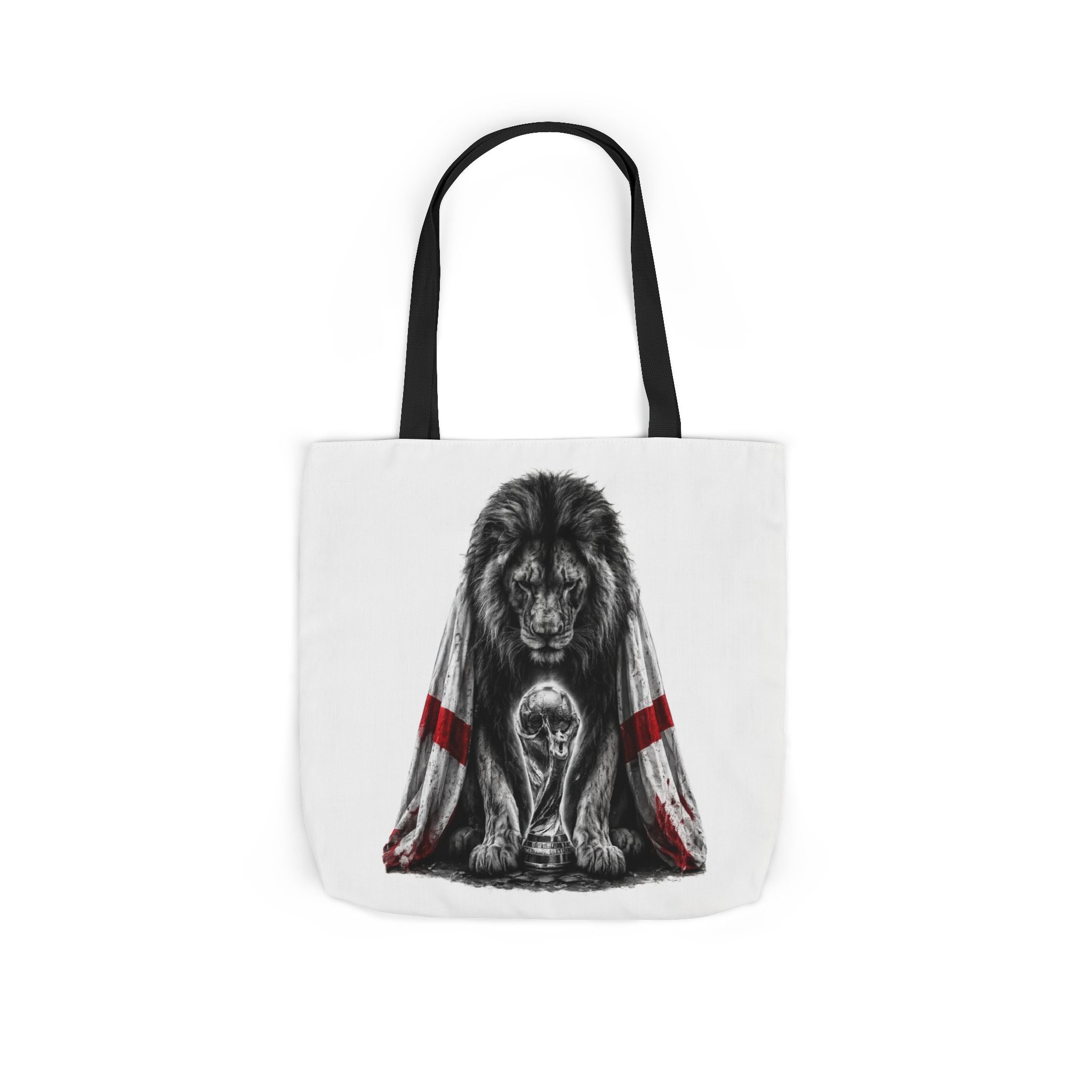 England Lion Guardian Canvas Tote — Protective Lion & Cub Illustration Tote Bag