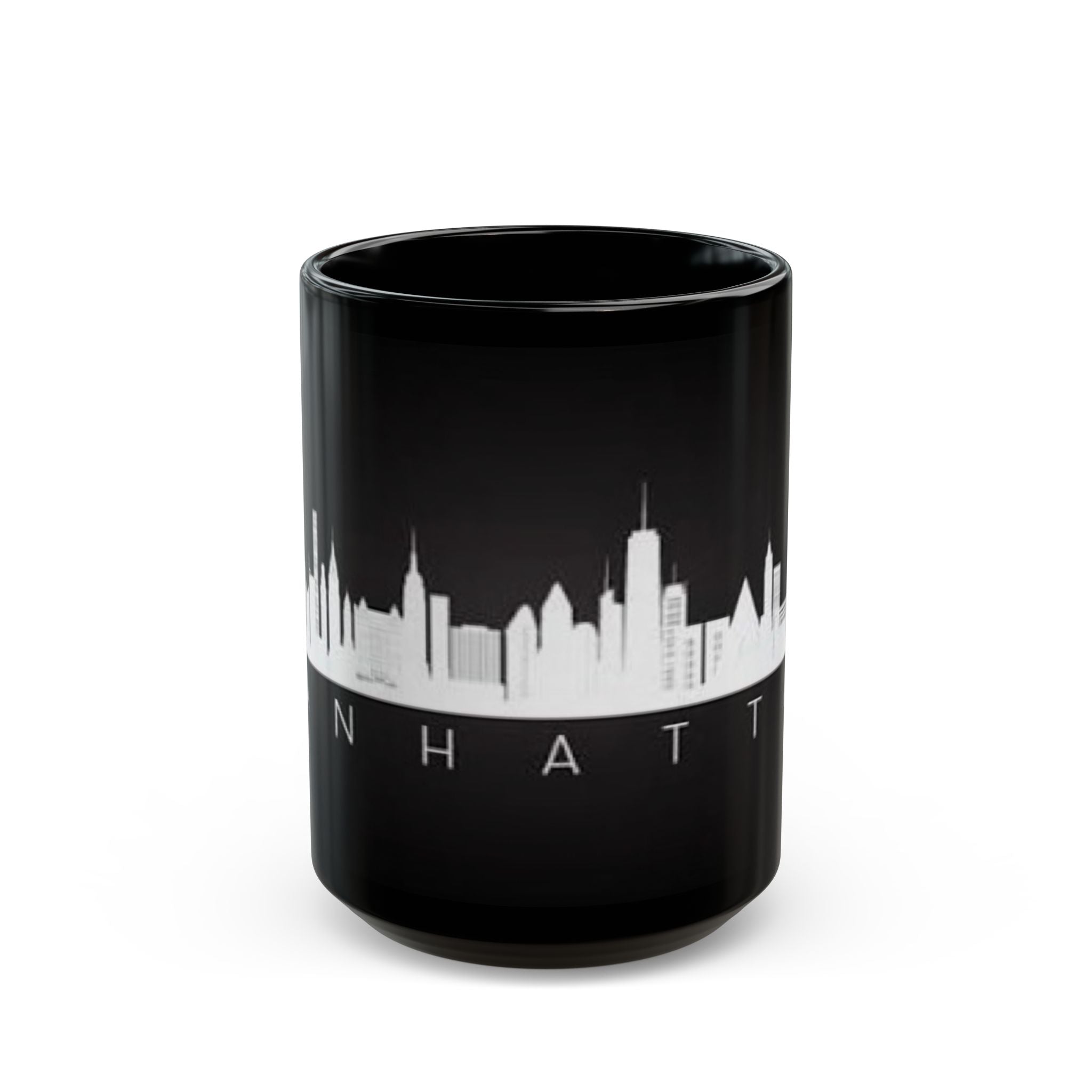 Manhattan Skyline Black Mug — Cityscape Coffee Cup (11oz & 15oz)