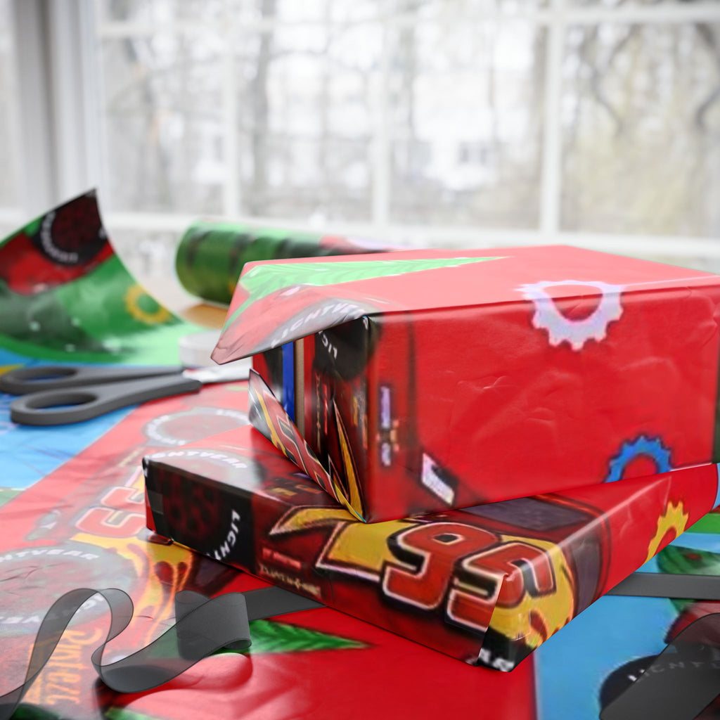 Cars Lightning McQueen Holiday Wrapping Paper – Festive Cheer Gift Wrap