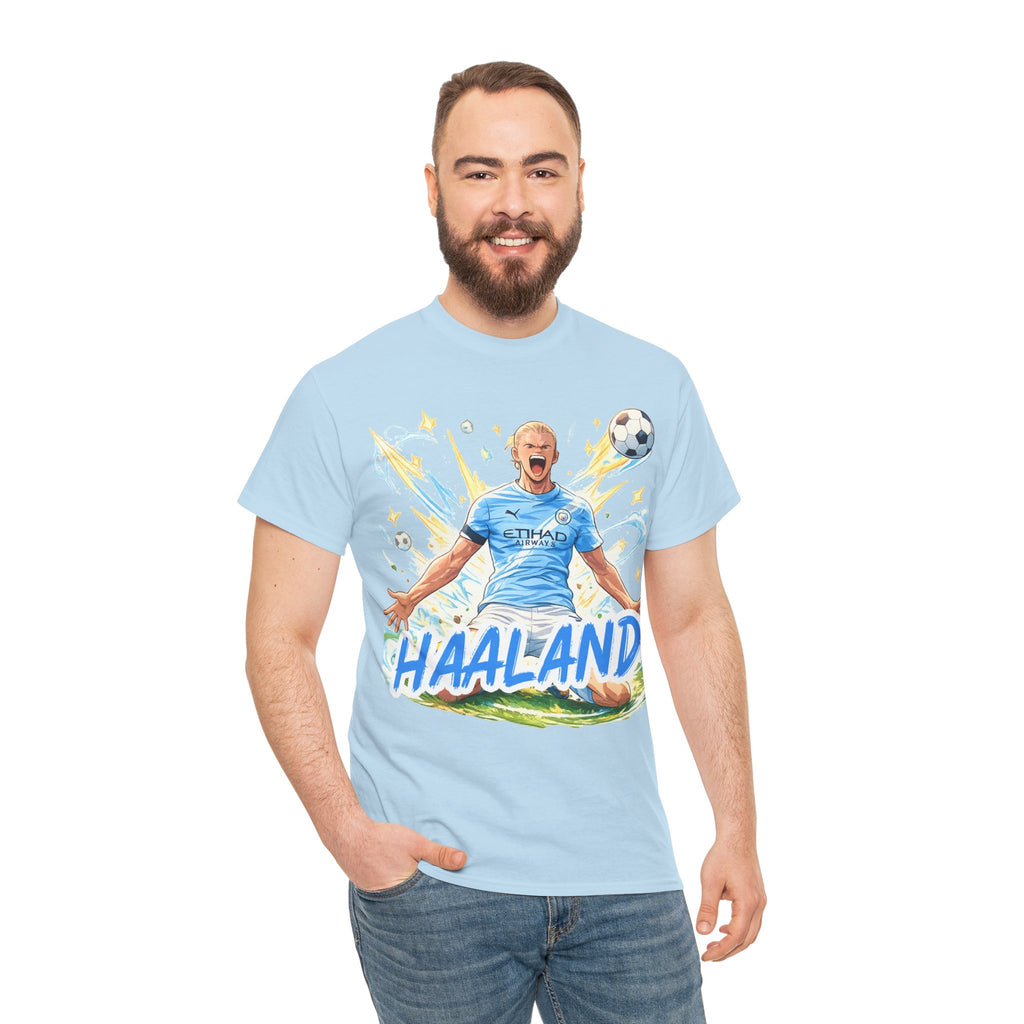 Erling Haaland Anime Fan Tee — Celebratory Football Player Graphic T-Shirt