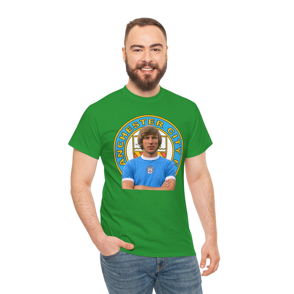 Colin Bell Manchester City Legend Cotton Tee — Retro Player Graphic