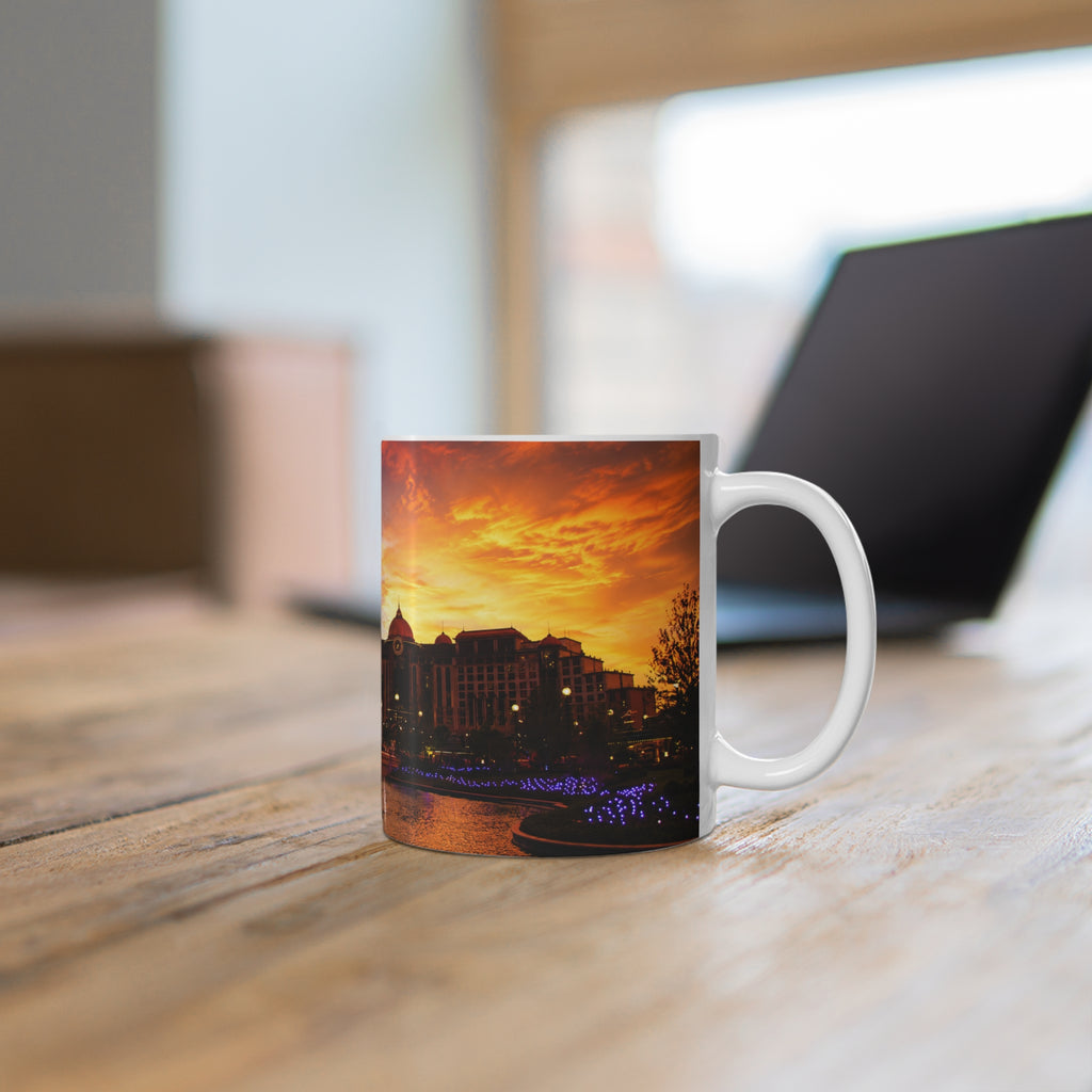 Epic Universe Sunset Ceramic Mug — Vibrant Sunset Skyline Coffee Cup (11oz & 15oz)