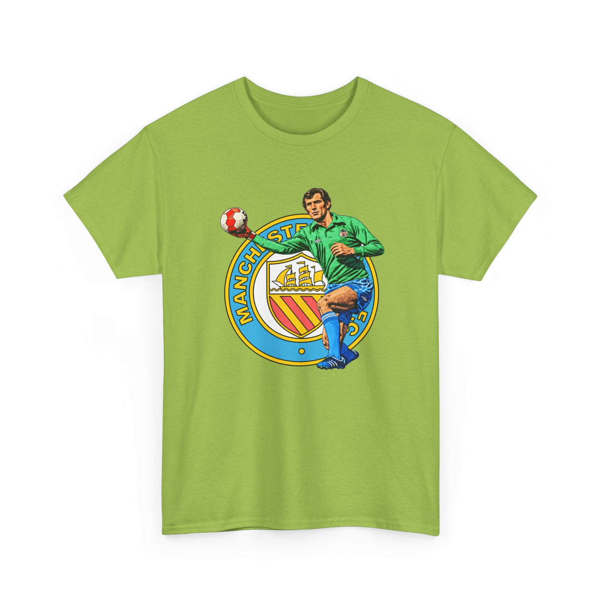 Joe Corrigan Manchester City Crest T-Shirt — Vintage Football Player Graphic Tee