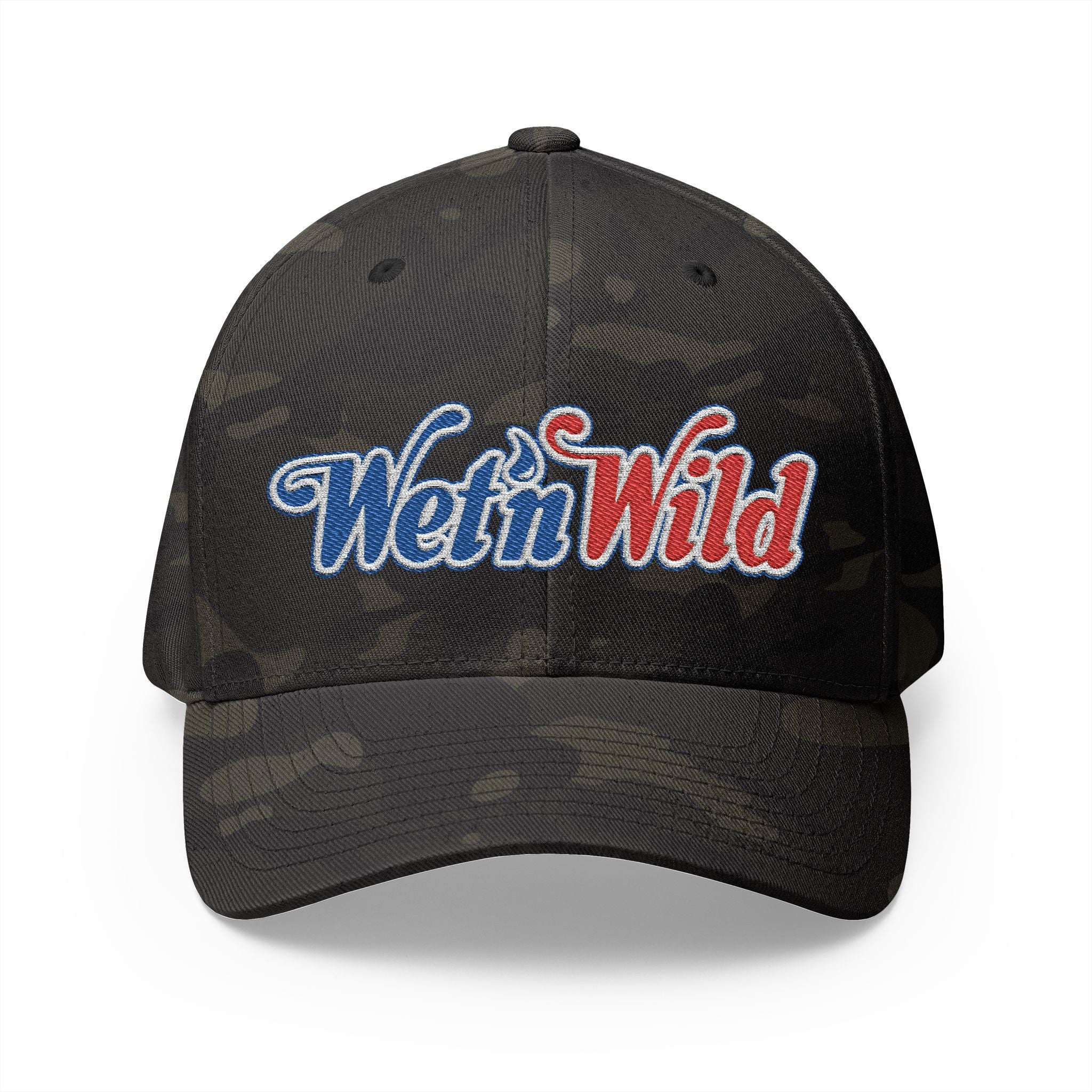 Wet 'n Wild Retro Embroidered Cap — Patriotic Red & Blue Retro Baseball Hat