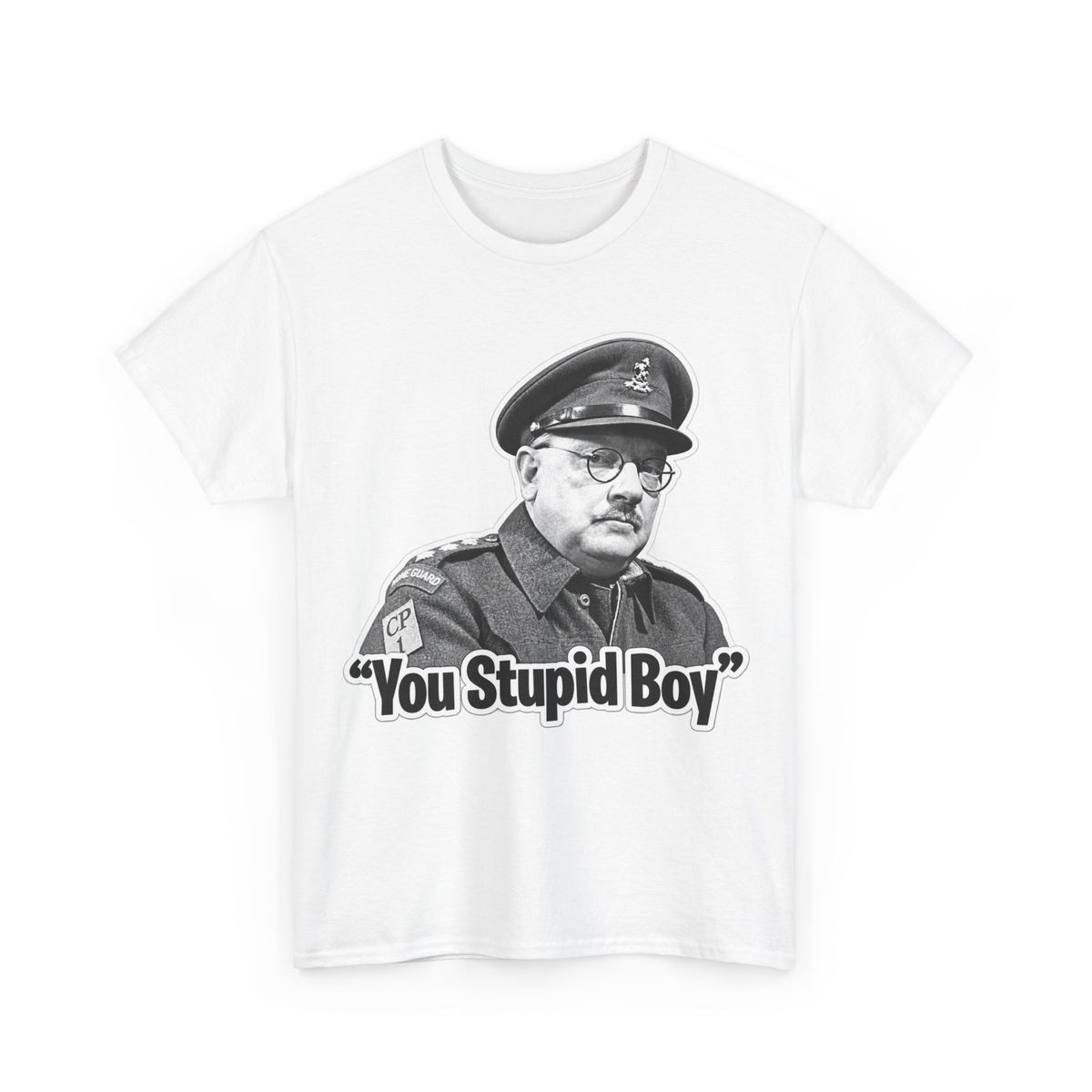 Dads Army Inspired You Stupid Boy T-Shirt — Vintage Cop Illustration Funny Graphic Tee
