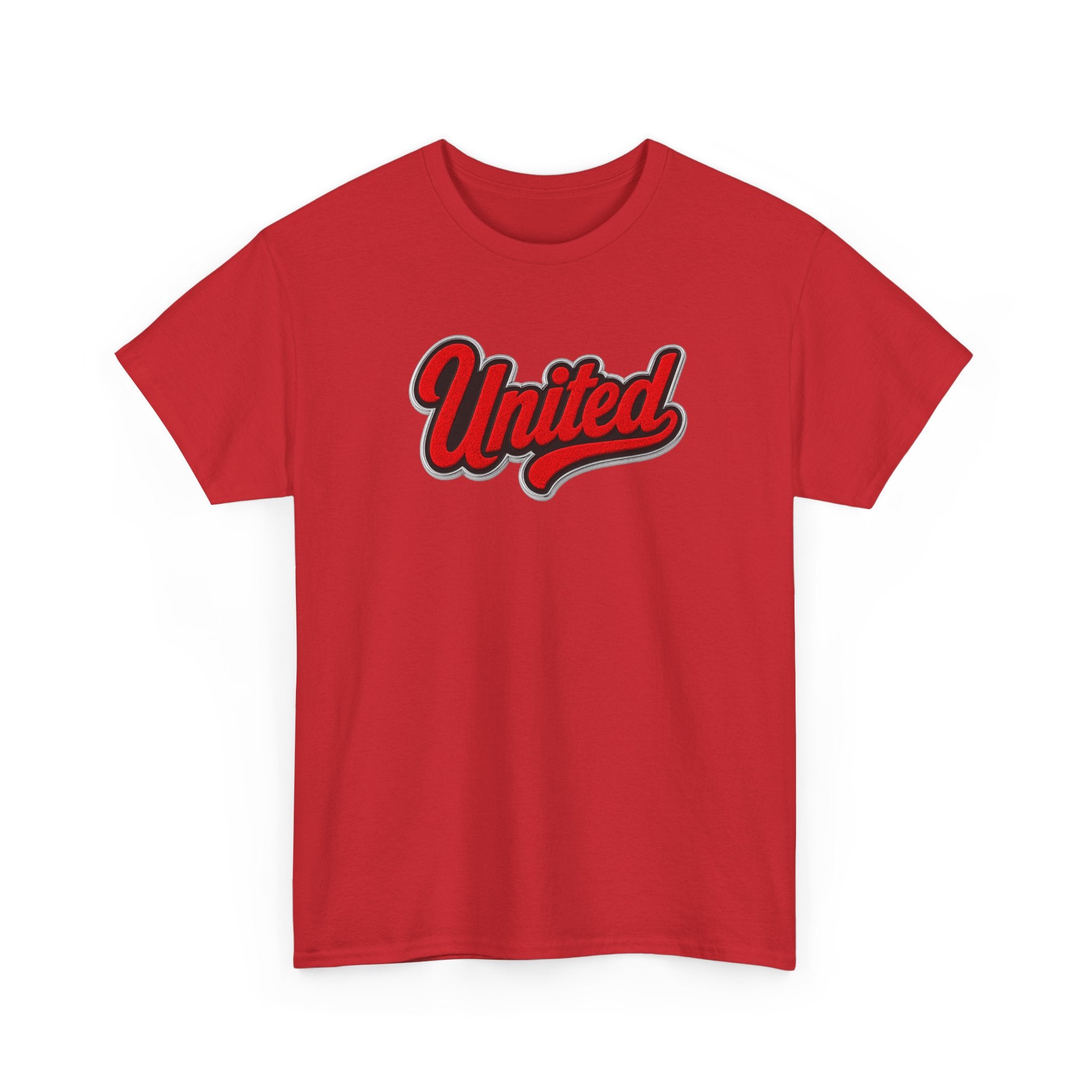 United Retro Script Tee — Vintage Red Logo T‑Shirt
