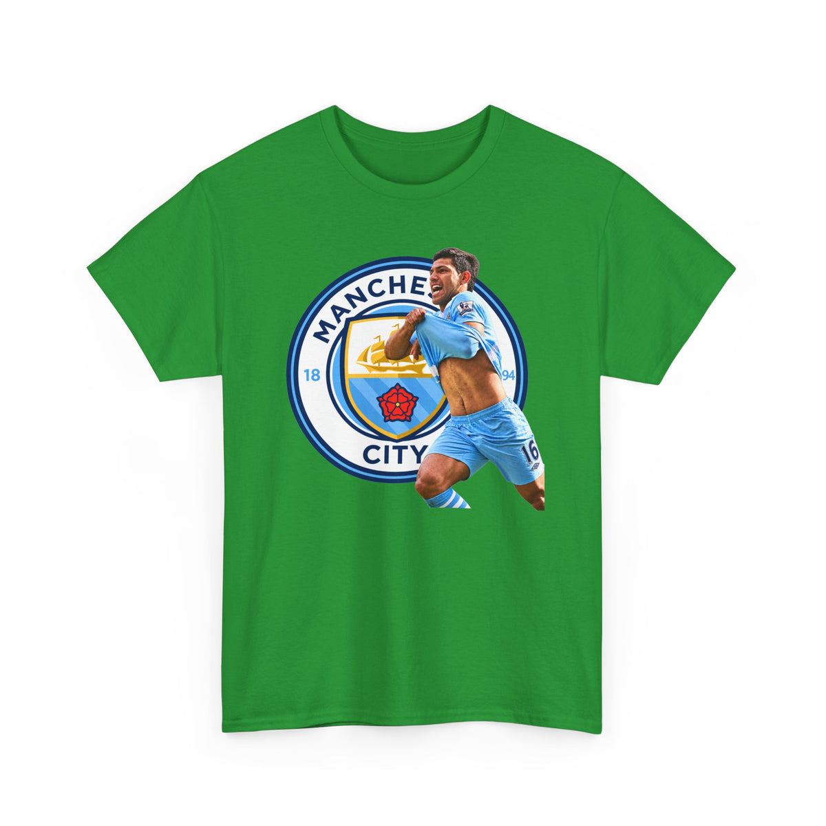 Sergio Aguero Manchester City Legend Soccer Tee — Player Celebration Graphic T-Shirt