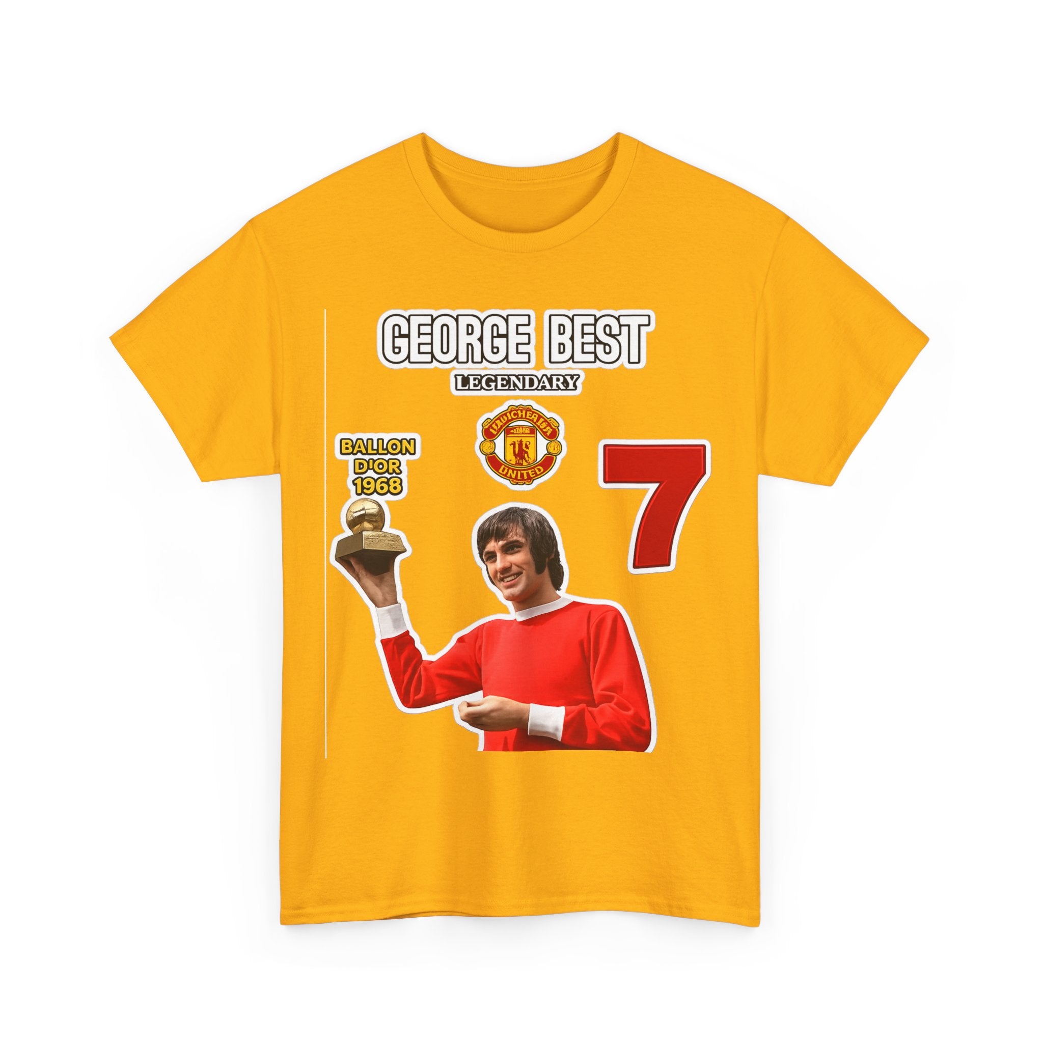 George Best Manchester United #7 Vintage Soccer T-Shirt – Ballon d'Or Tribute