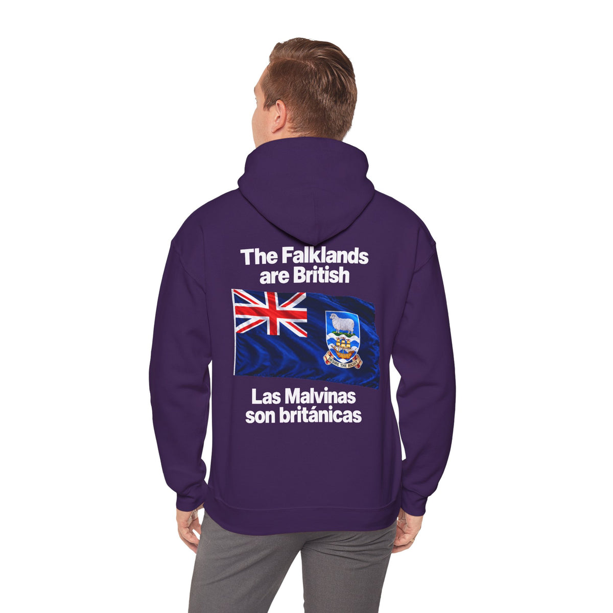 Falklands Are British Hoodie – Bilingual 'Las Malvinas son británicas' Flag Pullover
