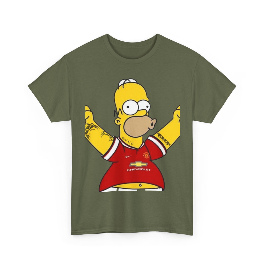 Homer Simpson Manchester Fan T-Shirt — Cartoon Football Supporter Tee