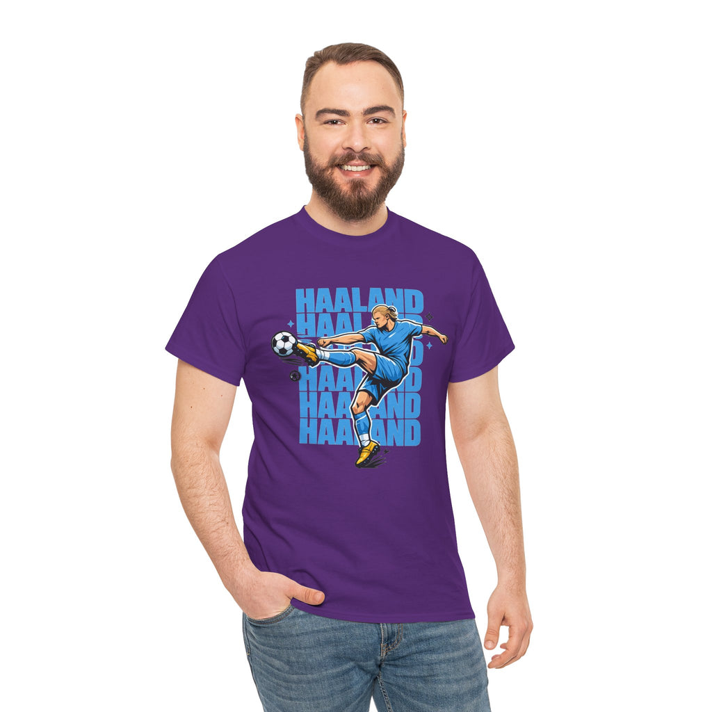 Haaland Manchester City Inspired Cotton T-Shirt — Striker Action Graphic Football Shirt