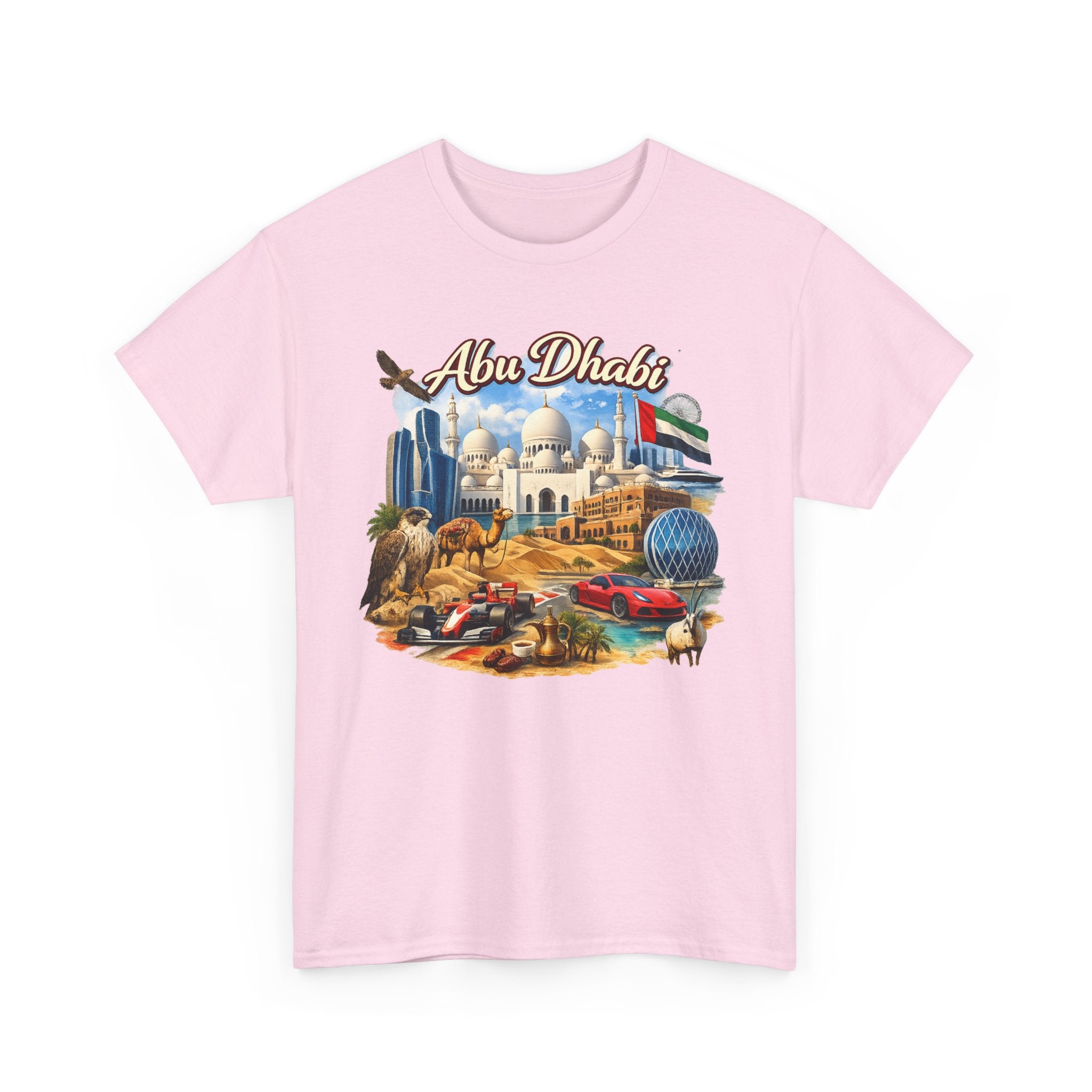 Abu Dhabi Landmark Collage T-Shirt — UAE Travel Souvenir Tee