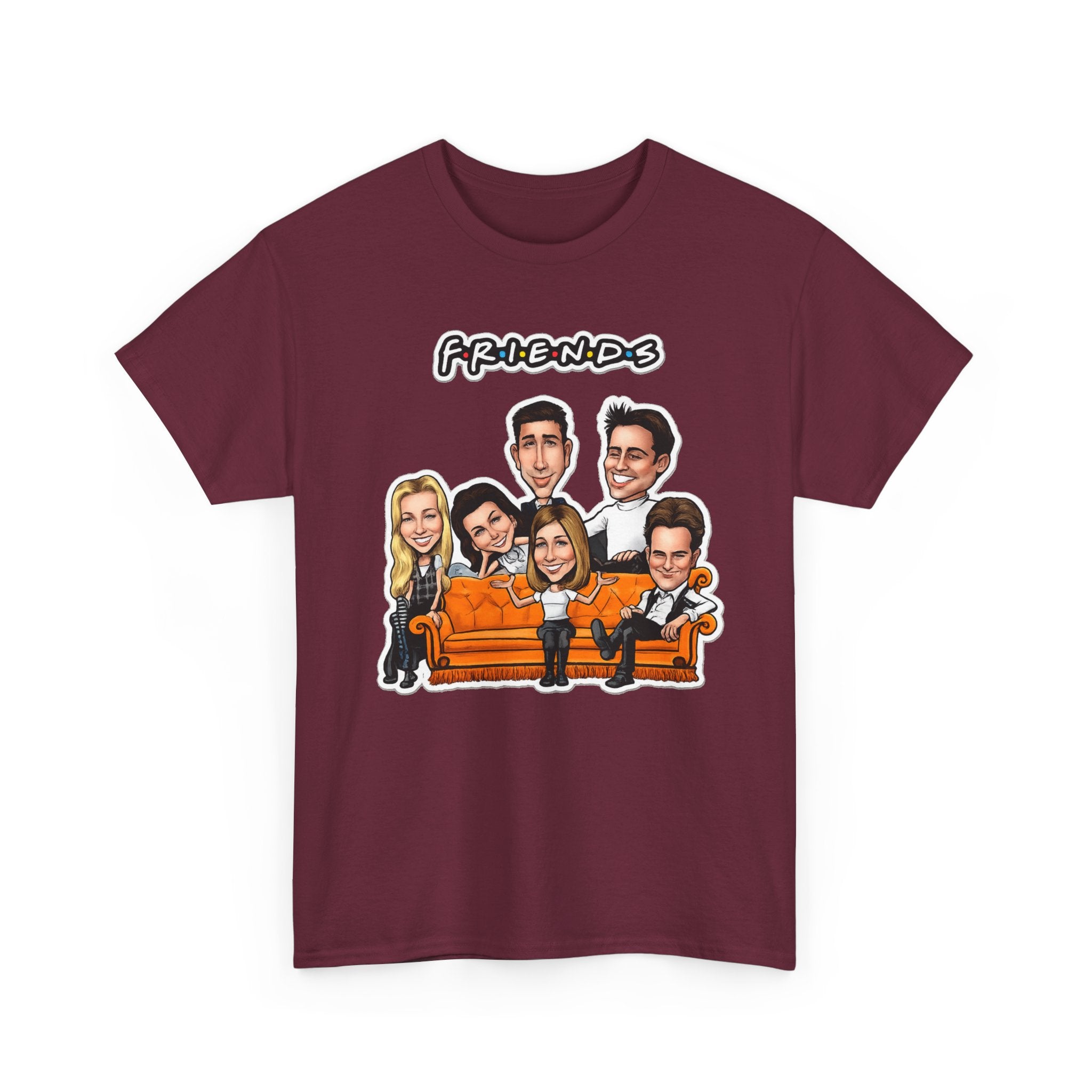 Friends TV Show Cartoon Cast T-Shirt — Iconic Couch Graphic Tee
