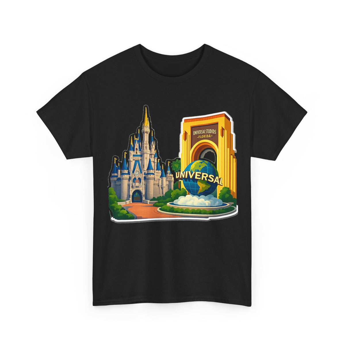 Disney & Universal Orlando Theme Park Travel Souvenir Cotton T-Shirt