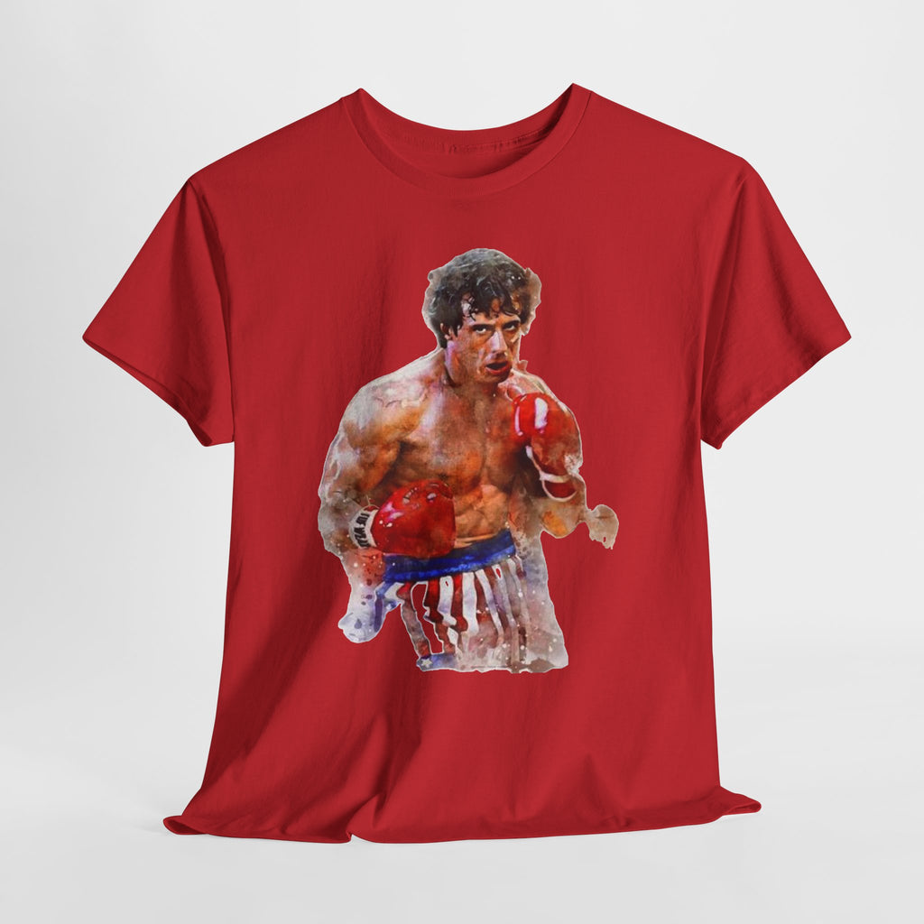 Boxer Rocky Painting T‑Shirt — Vintage American Flag Boxing Tee