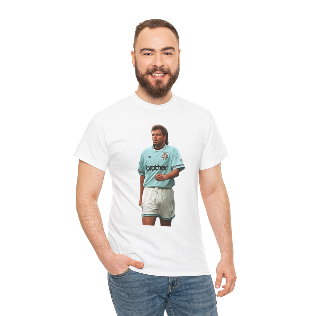 Uwe Rosler Manchester City Legend Graphic Tee - Retro Football Kit Print