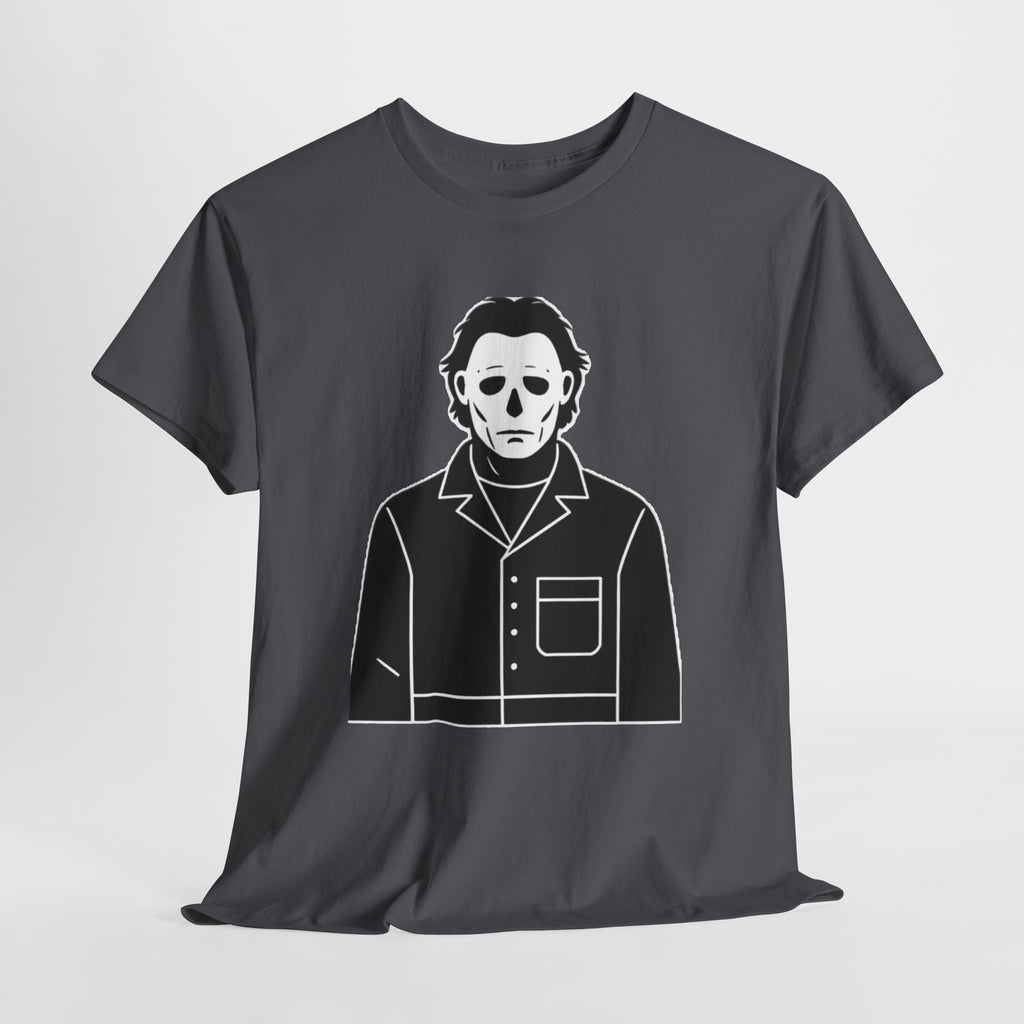 Michael Myers Outline Horror T-Shirt — Minimal Halloween Mask Tee