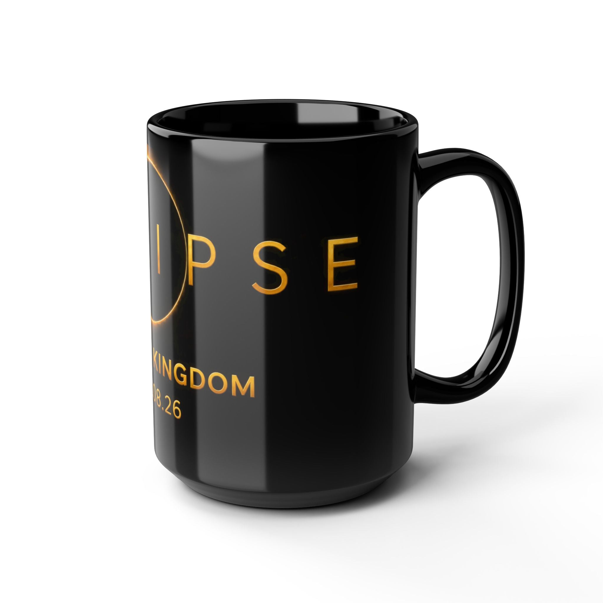 Eclipse 2026 Souvenir Mug — United Kingdom 12.08.26 Black Ceramic