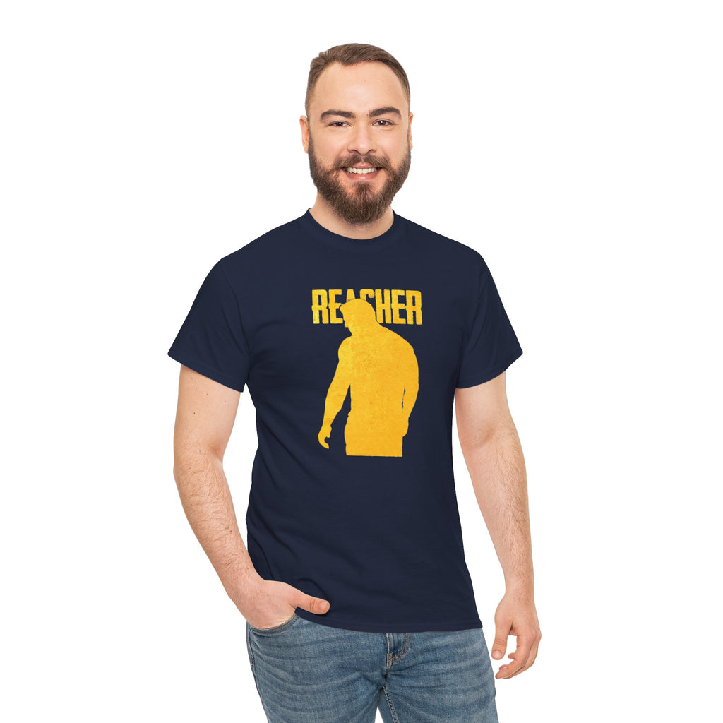 Reacher Silhouette Tee – Bold Yellow Graphic Shirt