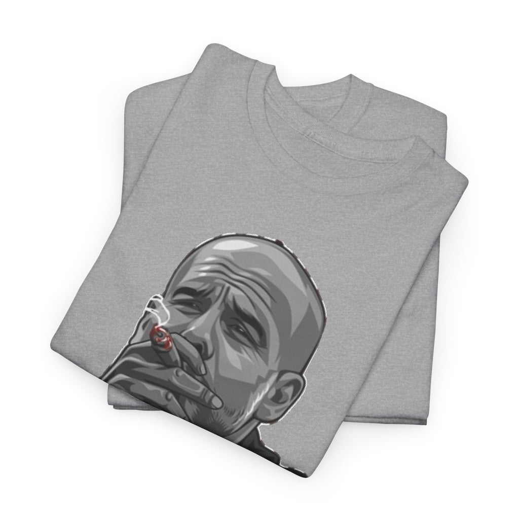 Pep Guardiola Smoking Portrait T‑Shirt — Moody Graphic Tee