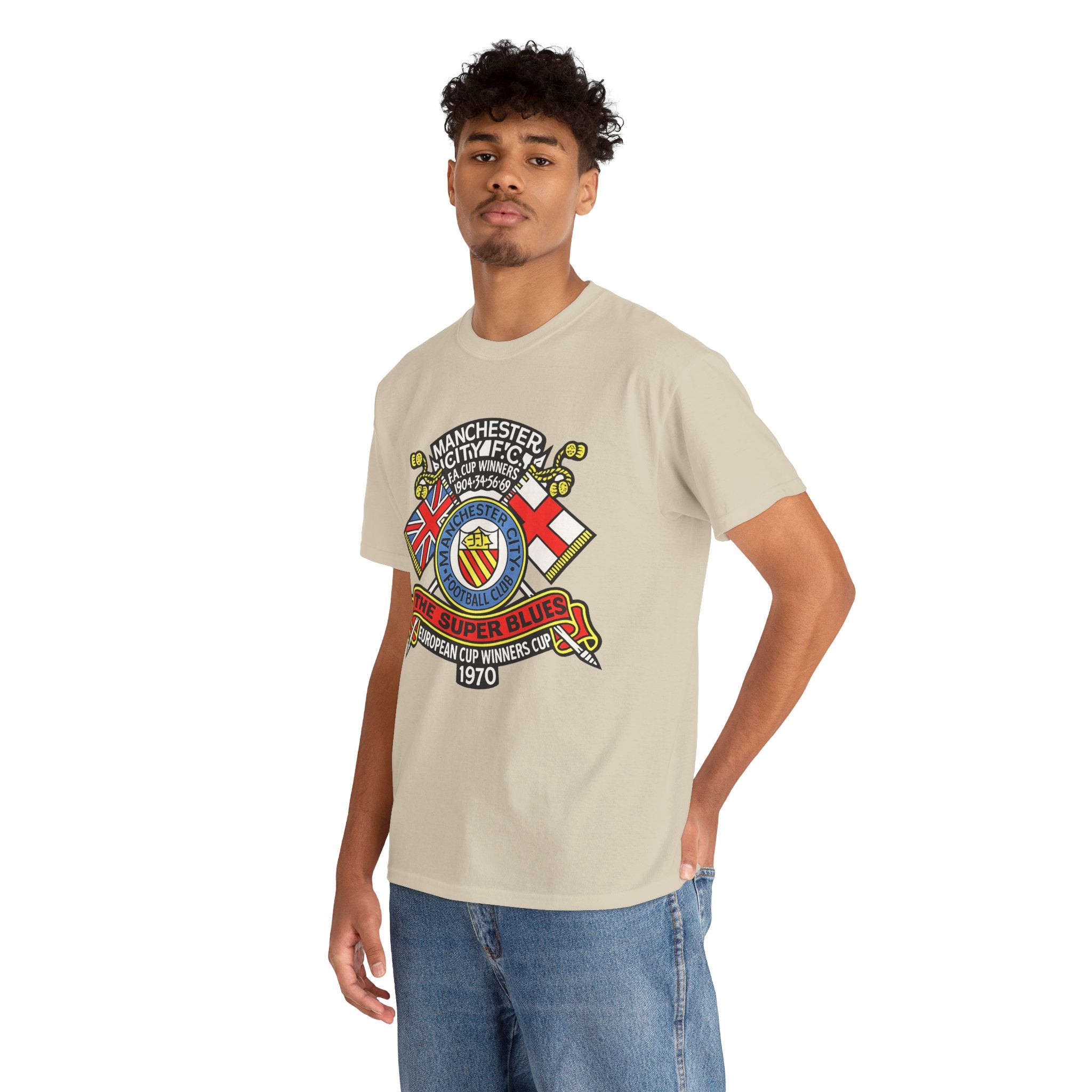 Manchester City Vintage Crest Tee — 'The Super Blues' 1970 European Cup Winners