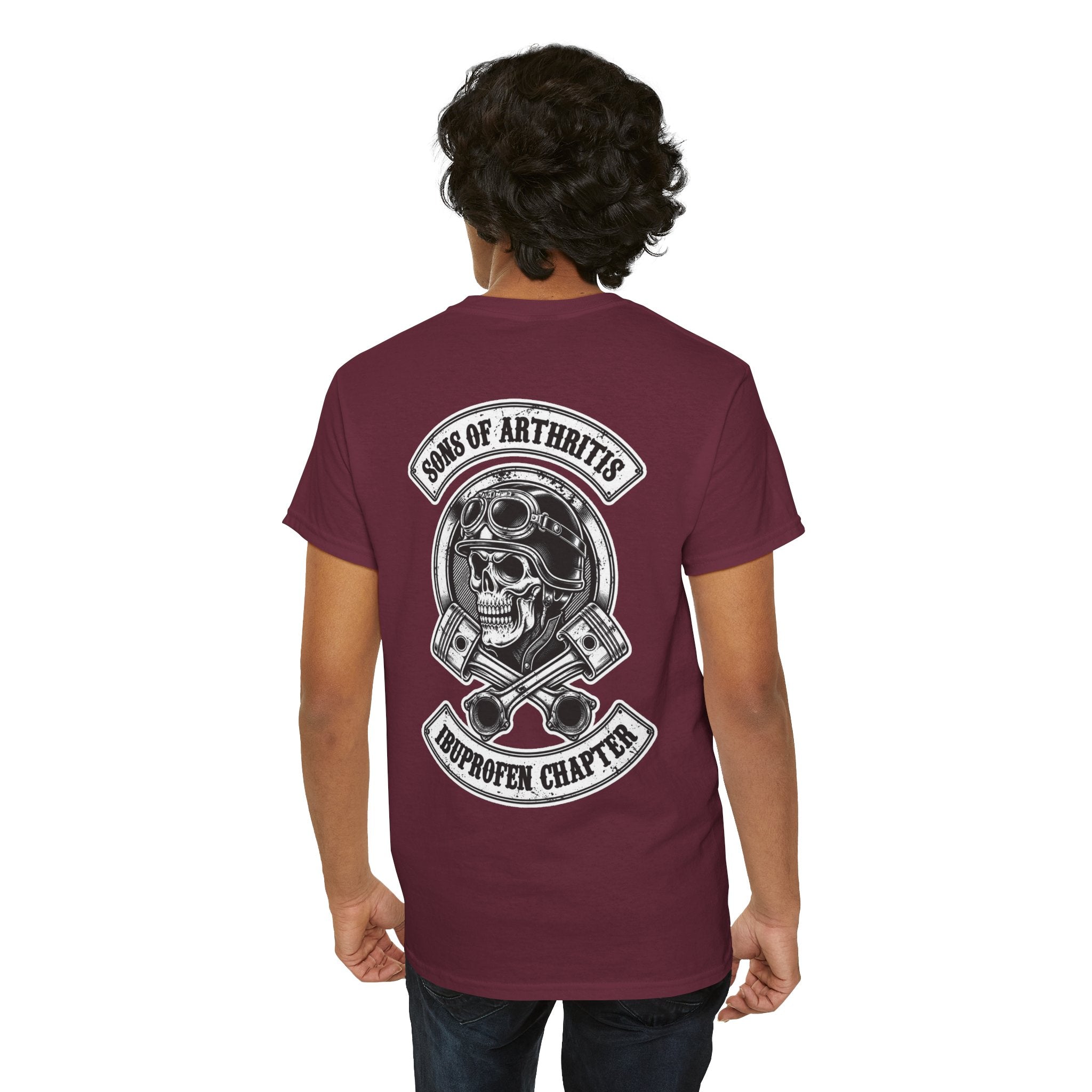 Sons of Arthritis Tee — Humorous Biker Skull "Ibuprofen Chapter" T-Shirt