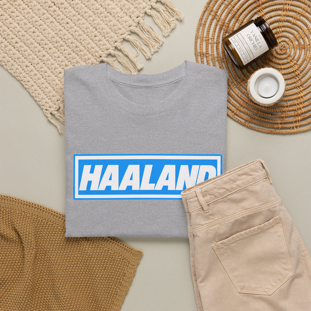 Haaland Box Logo Tee — Soccer Fan Jersey Style Shirt
