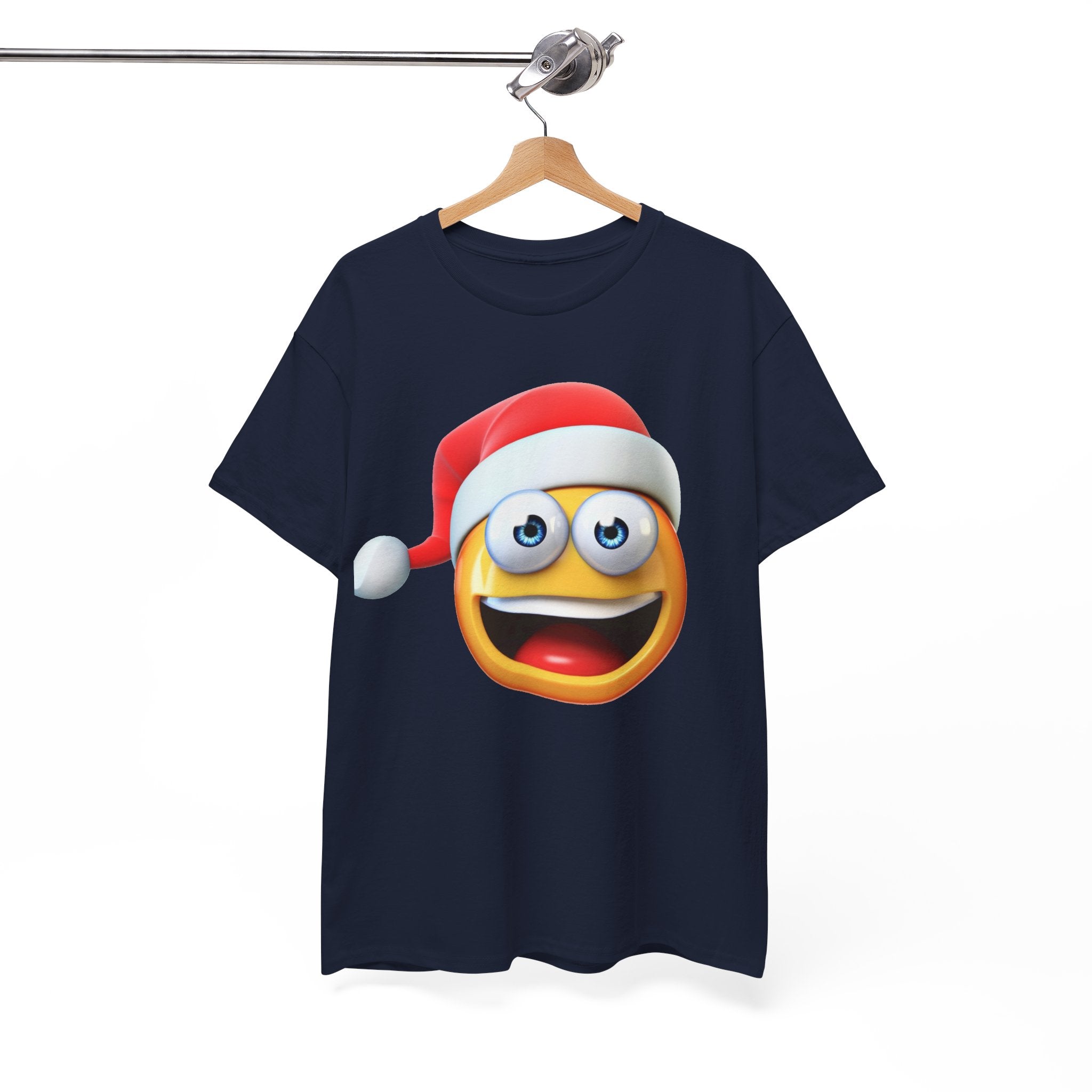 Christmas Emoji T-Shirt — Santa Hat Smiley Holiday Tee